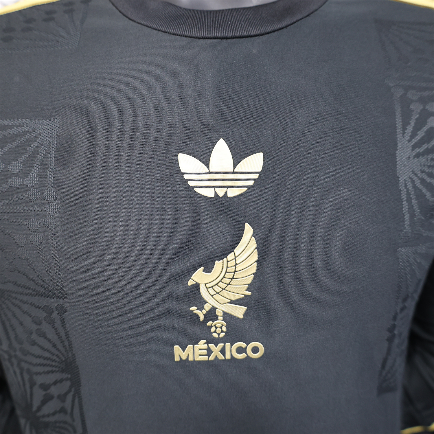 AlphaJersey-Mexico 2025 Gold Cup Black Long Sleeves Jersey - Player Version