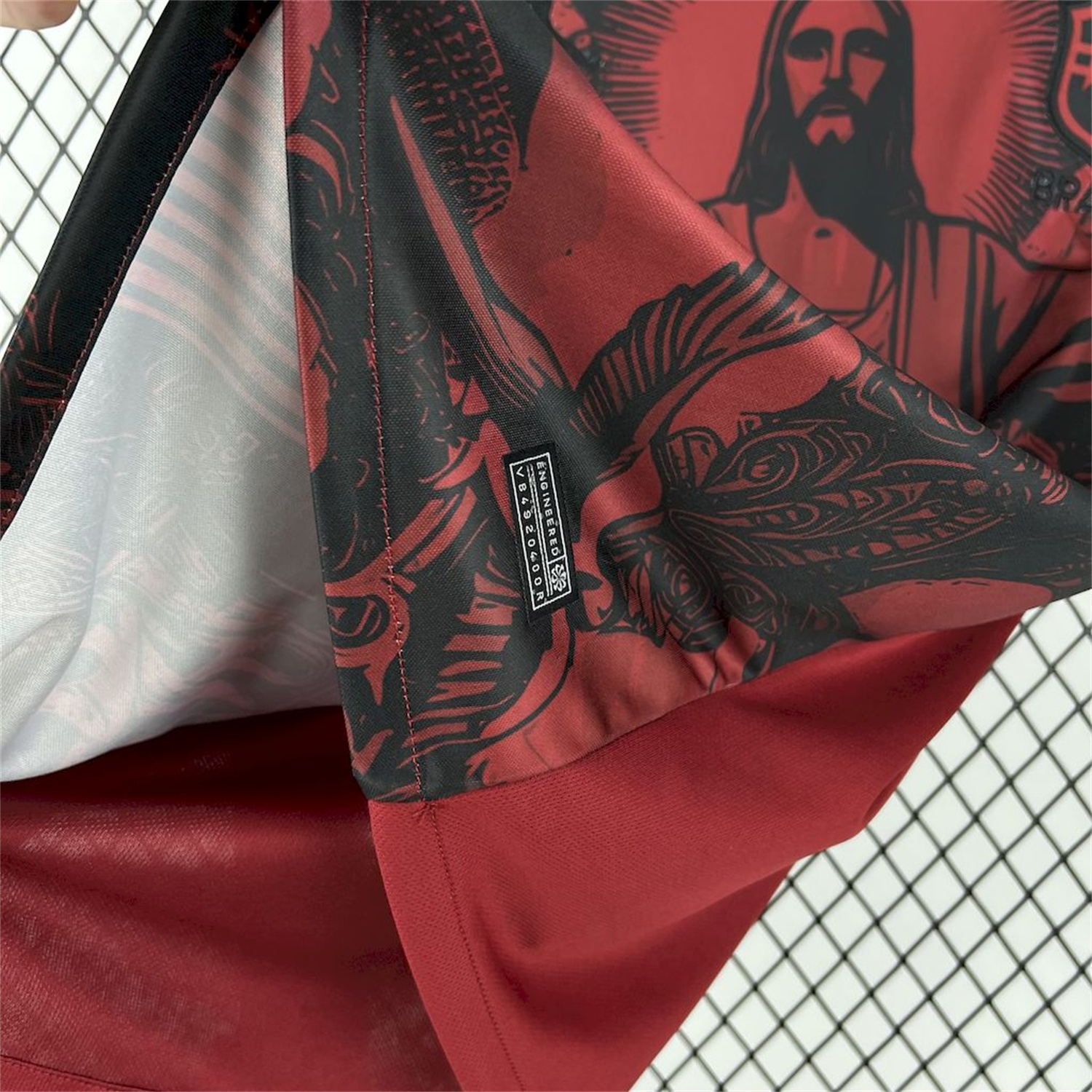 AlphaJersey-Brazil 25-26 Jordan Black Jesus Statue Red Special Jersey - Fans Version