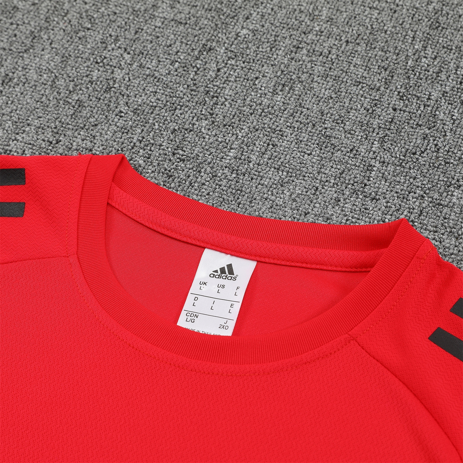 AlphaJersey-Liver.pool 25-26 Short-Sleeve Training Set - Red With Black Top & Black Shorts