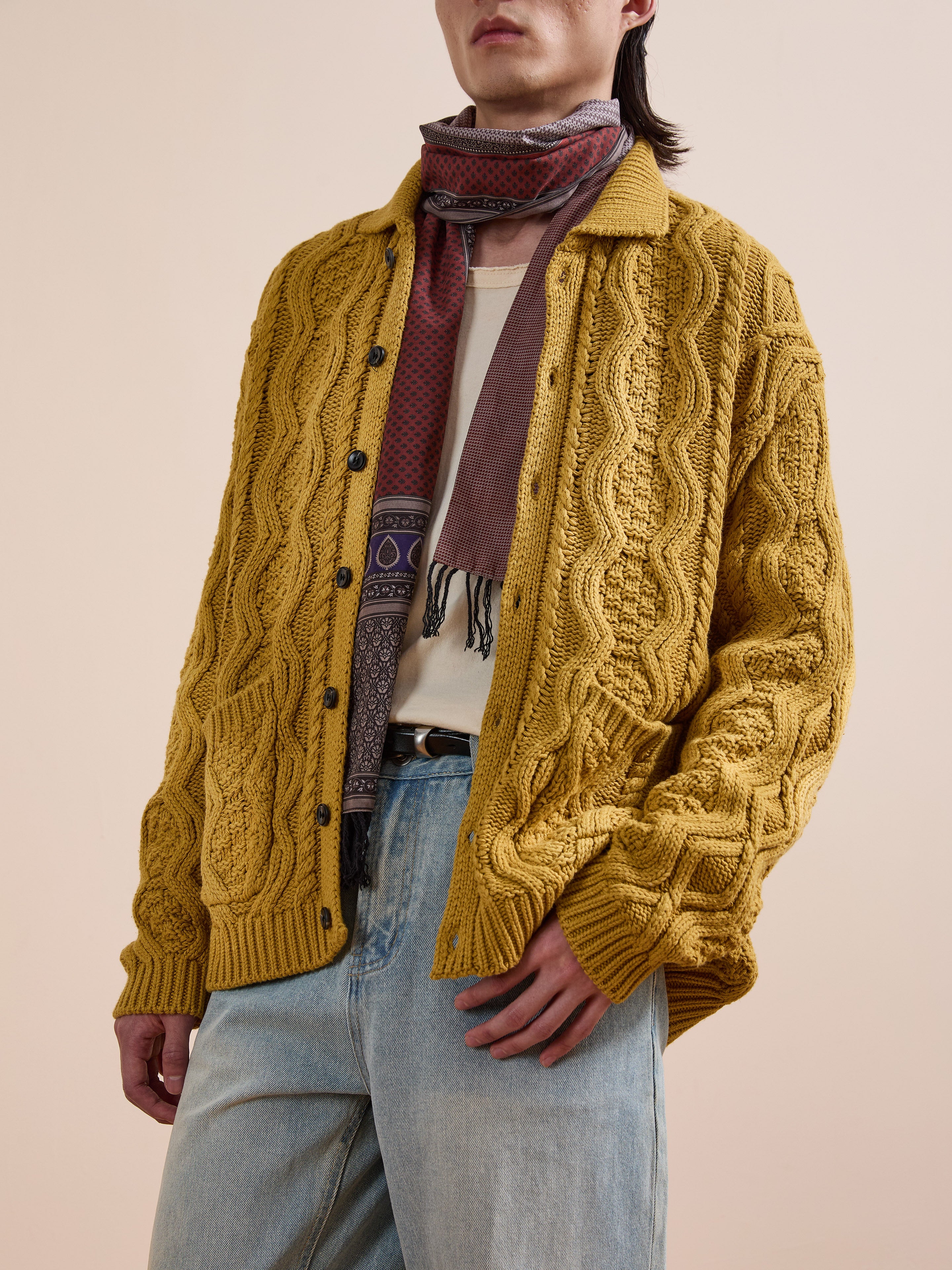 Cable Knit Buttoned Cardigan | Modern Menswear by yycbvcnbmmnbm