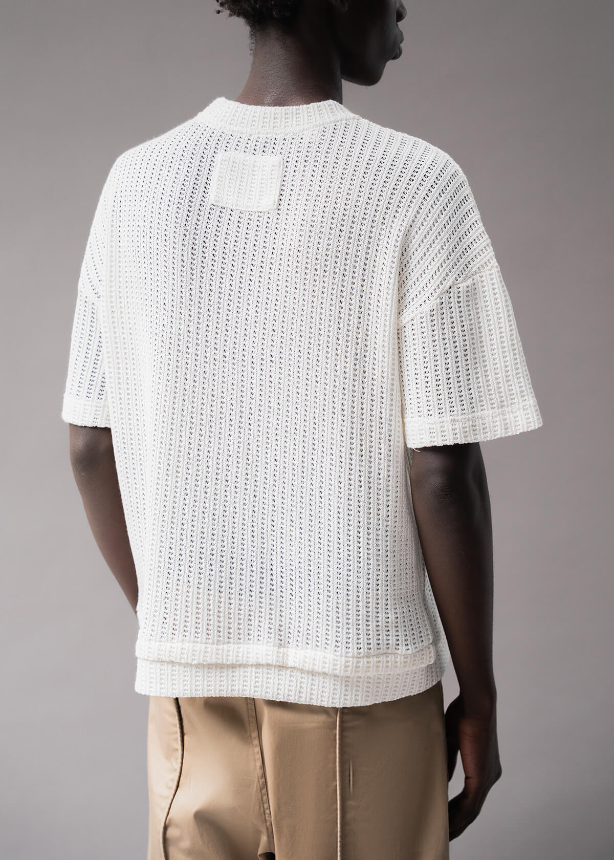 White Open Weave Crew | Modern Menswear by yycbvcnbmmnbm