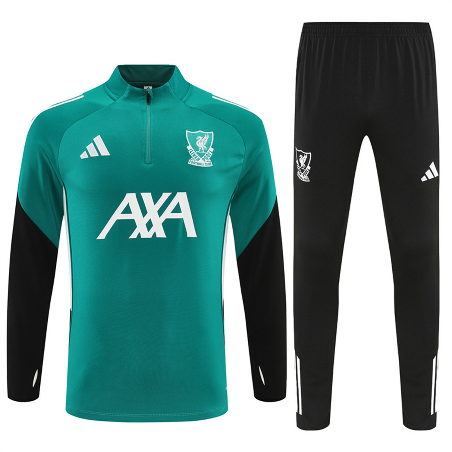 AlphaJersey-Liver.pool 25-26 Long Sleeve Training Set - Green Top & Black Pants