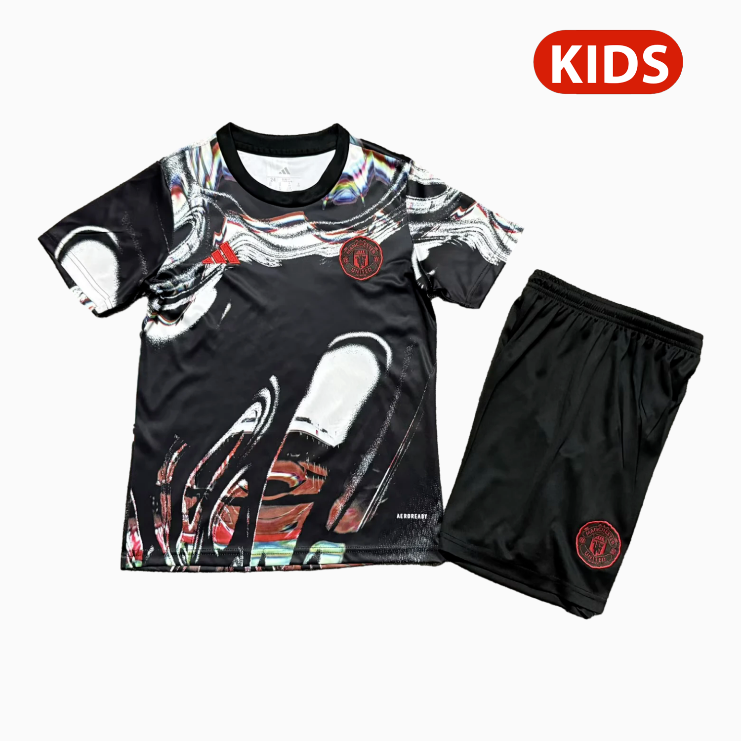 AlphaJersey-Manchester United 25-26 Ripples Black Special Kids Kit