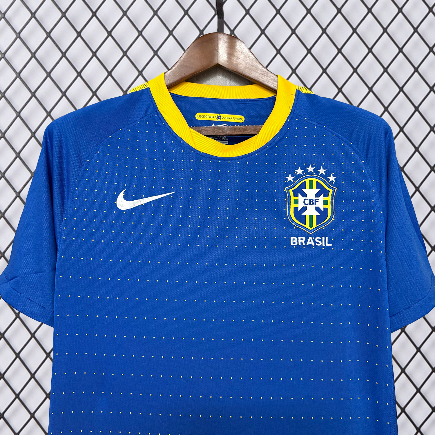 AlphaJersey-Retro Brazil 2010 Away Blue Jersey