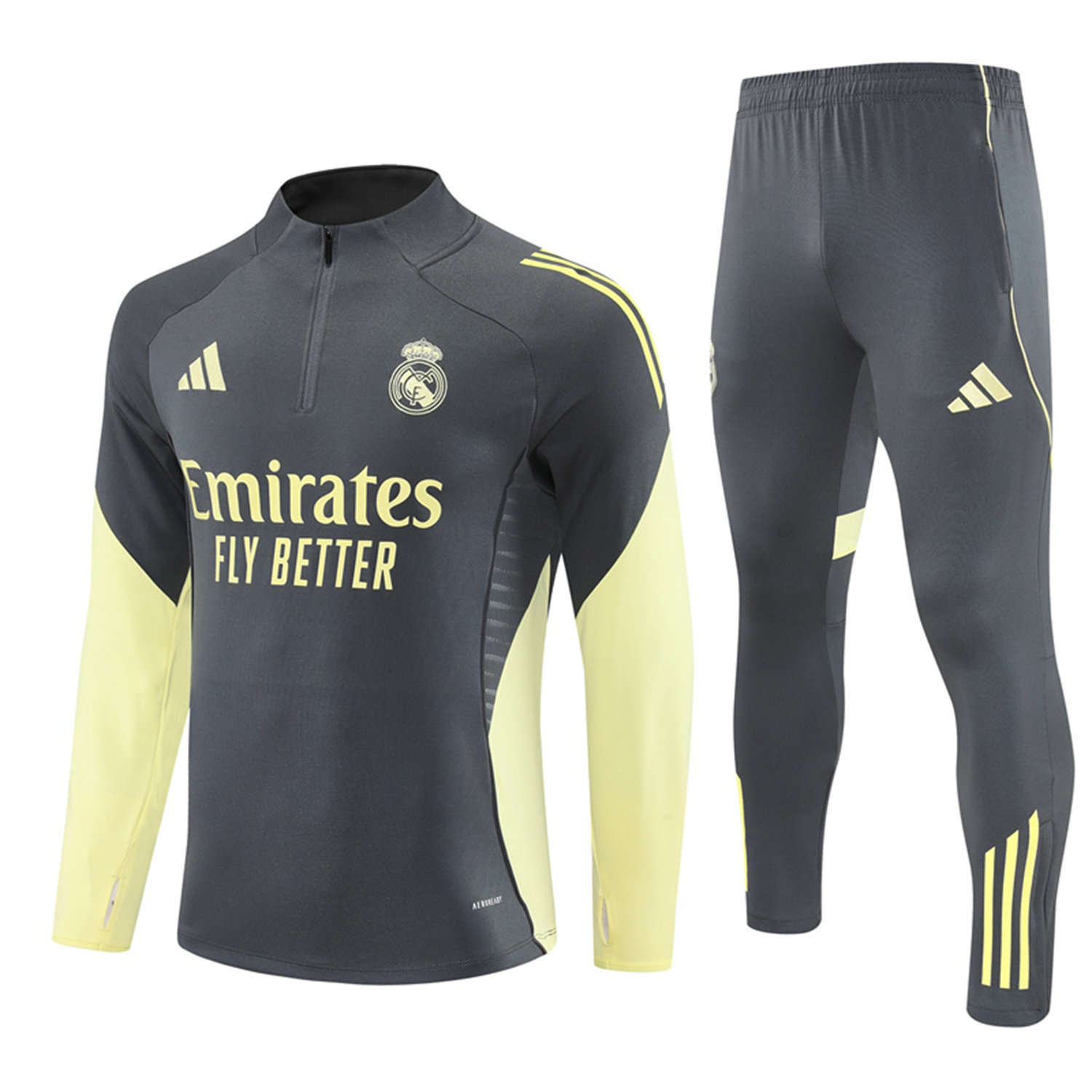 AlphaJersey-Real Madrid 25-26 Long Sleeves Training Set - Gray Top & Gray Pants