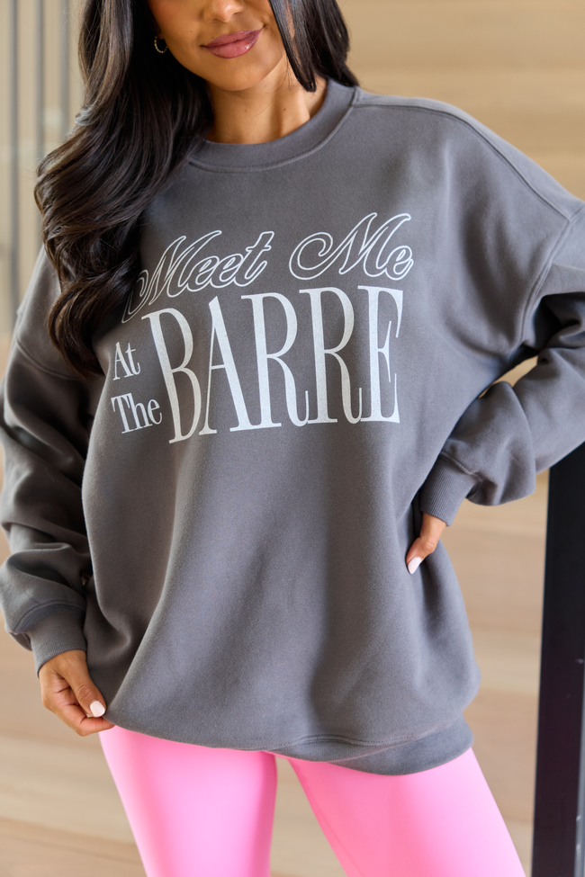 Meet Me At The Barre Dark Grey Graphic Sweatshirt | Elegant Women's Fashion by coolavocek