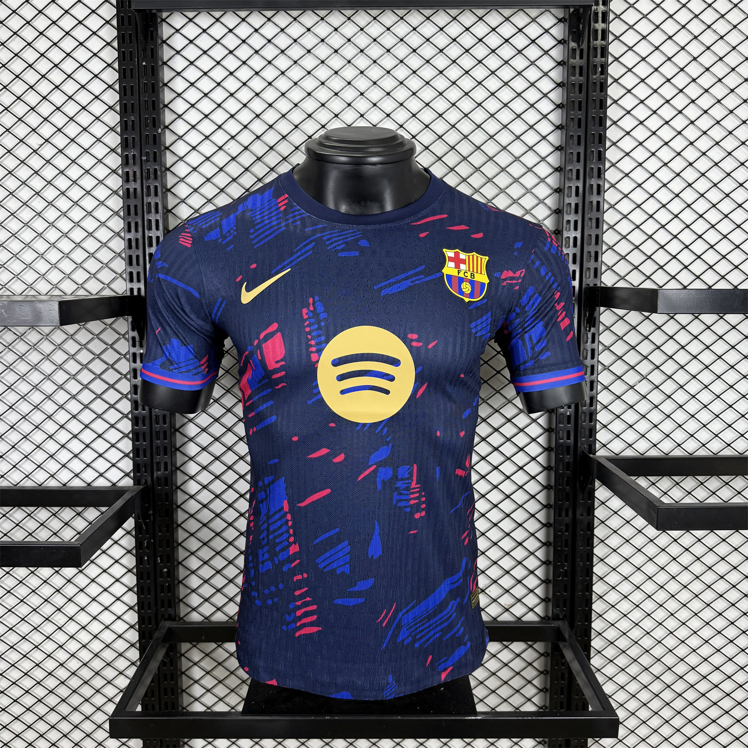 AlphaJersey-Barcelona 25-26 Red and Blue Graffiti Deep Blue Jersey - Player Version