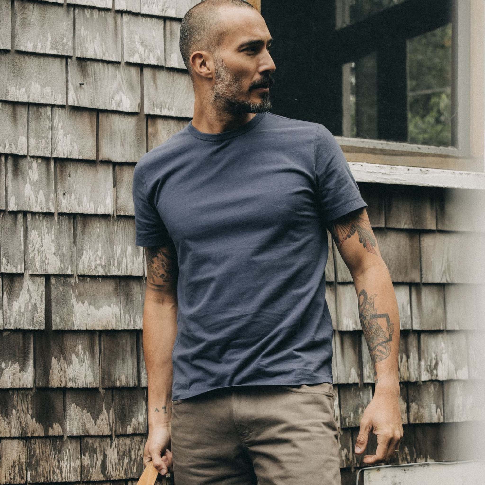 The Organic Cotton Tee in Navy | Modern Menswear by yycbvcnbmmnbm