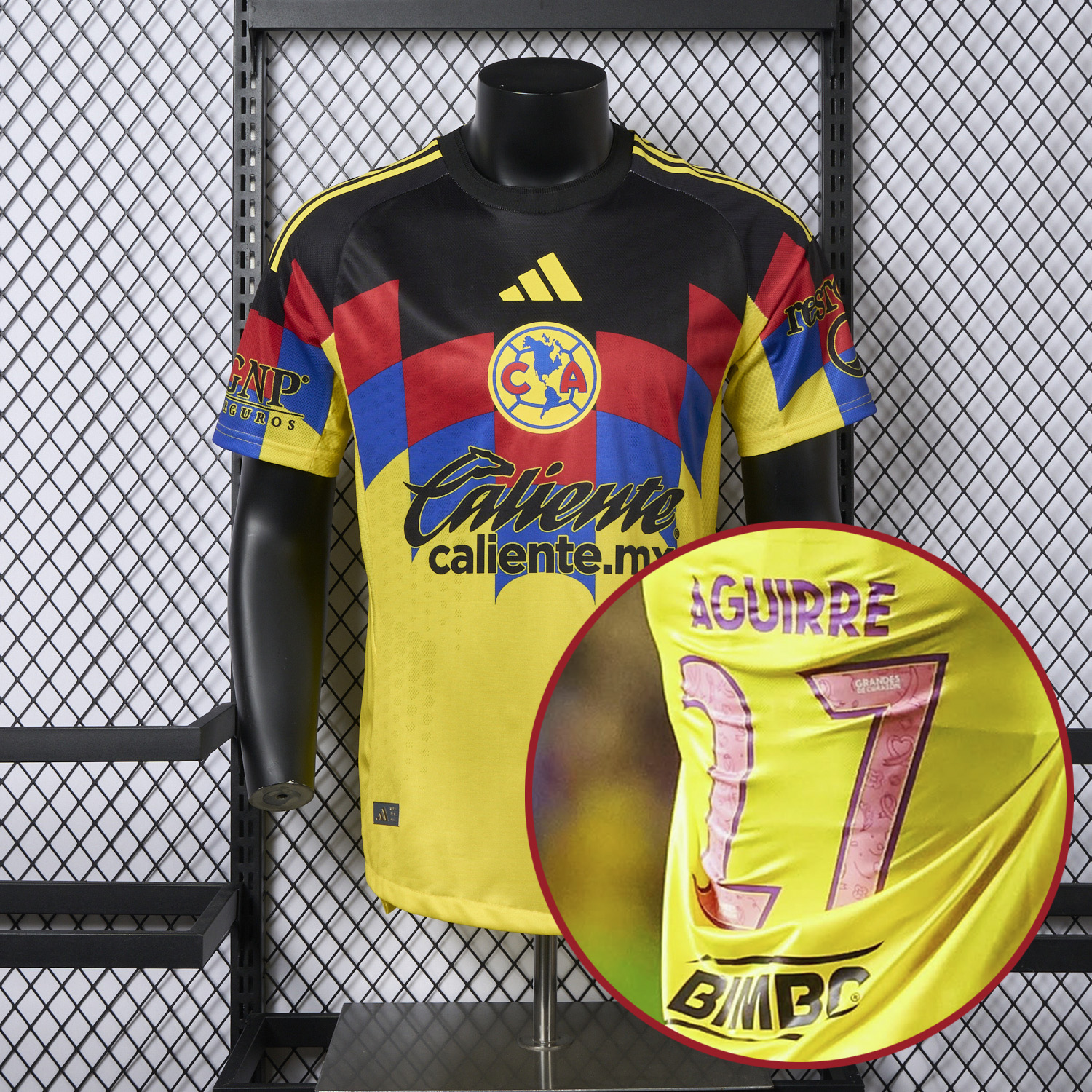 AlphaJersey-【Pink Font】Club América 25-26 Home Yellow Jersey - Player Version