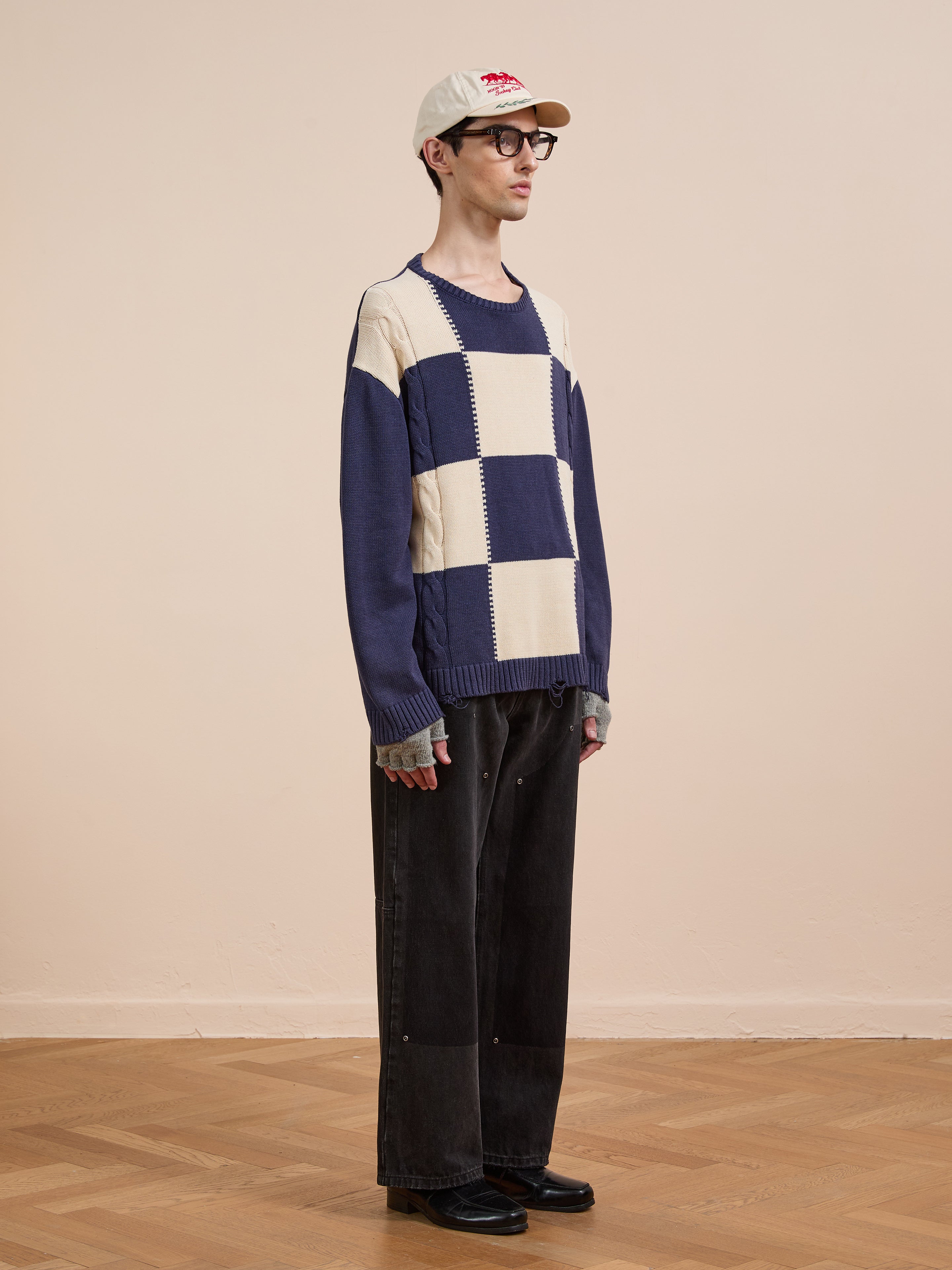 Checkered Fisherman Sweater | Modern Menswear by yycbvcnbmmnbm