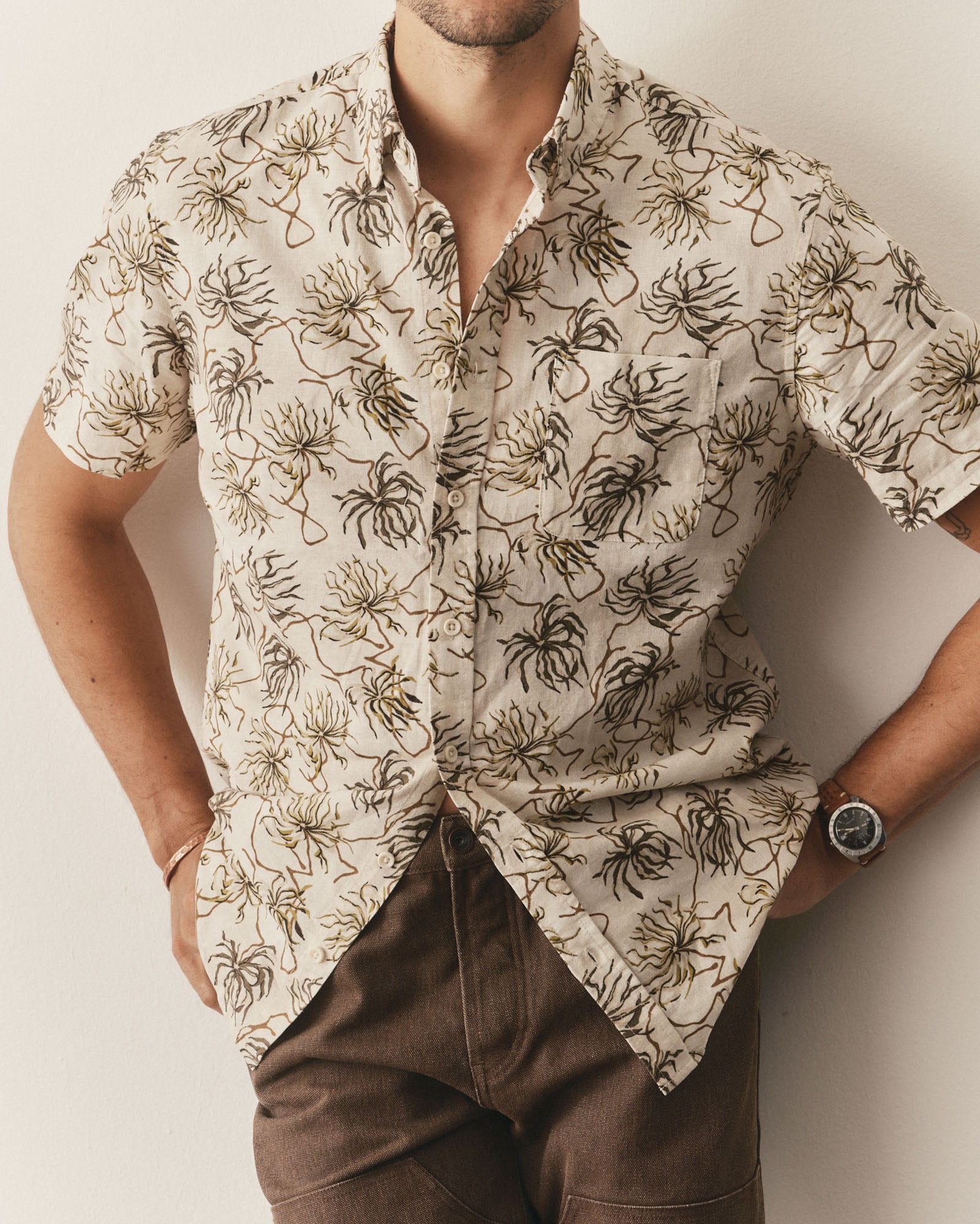 The Short Sleeve Jack in Dried Palms | Modern Menswear by yycbvcnbmmnbm