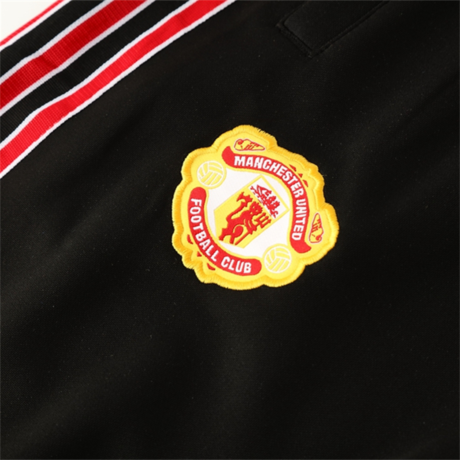 AlphaJersey-Manchester United 25-26 Bring Back 1991 Jacket Training Tracksuit - Black and Red