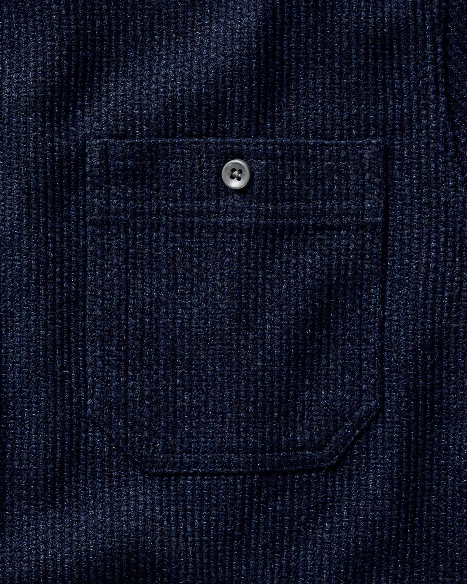 The Utility Shirt in Rinsed Indigo Sashiko | Modern Menswear by yycbvcnbmmnbm