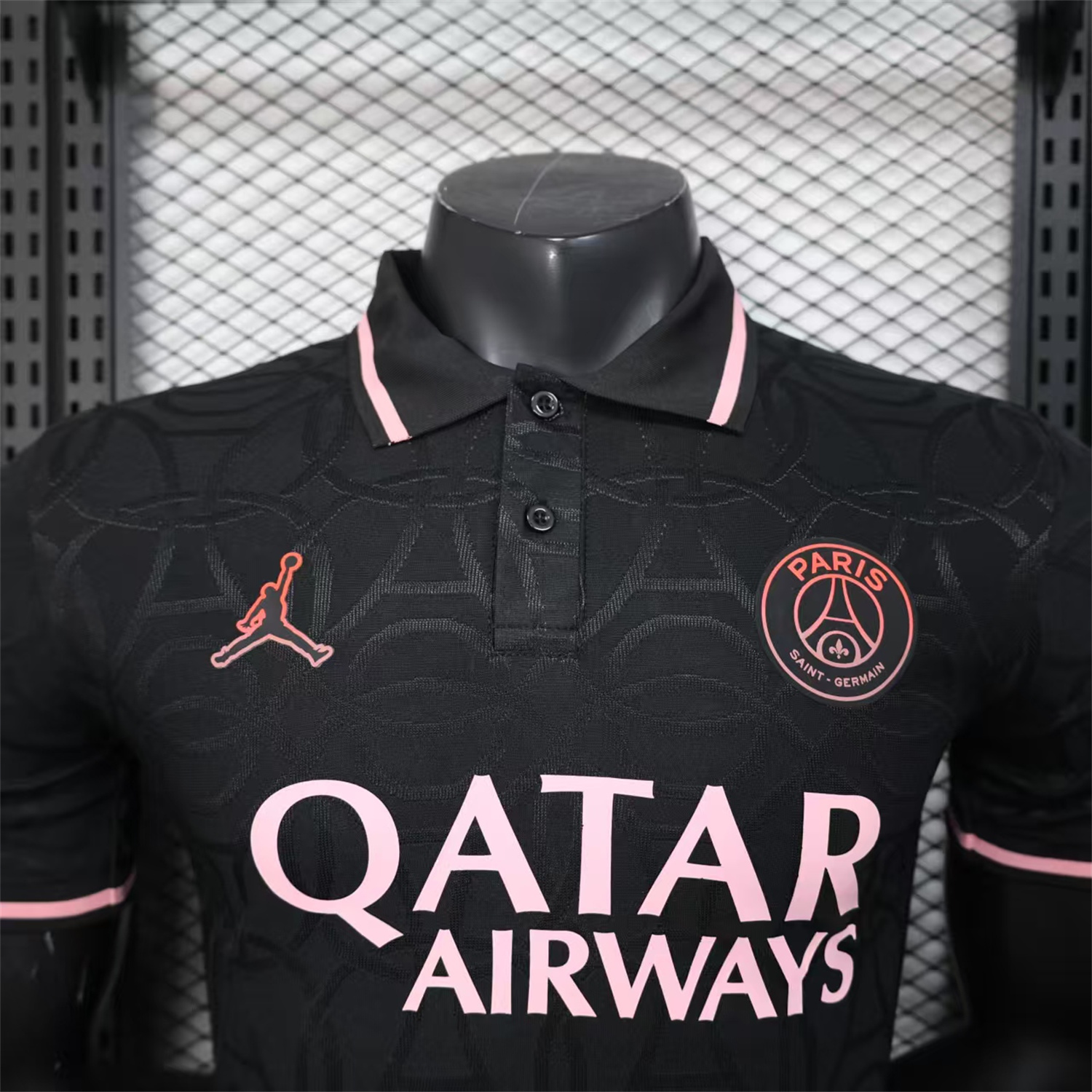 AlphaJersey-Paris Saint-Germain PSG 25-26 JD Black Special Jersey with Red Badge - Player Version