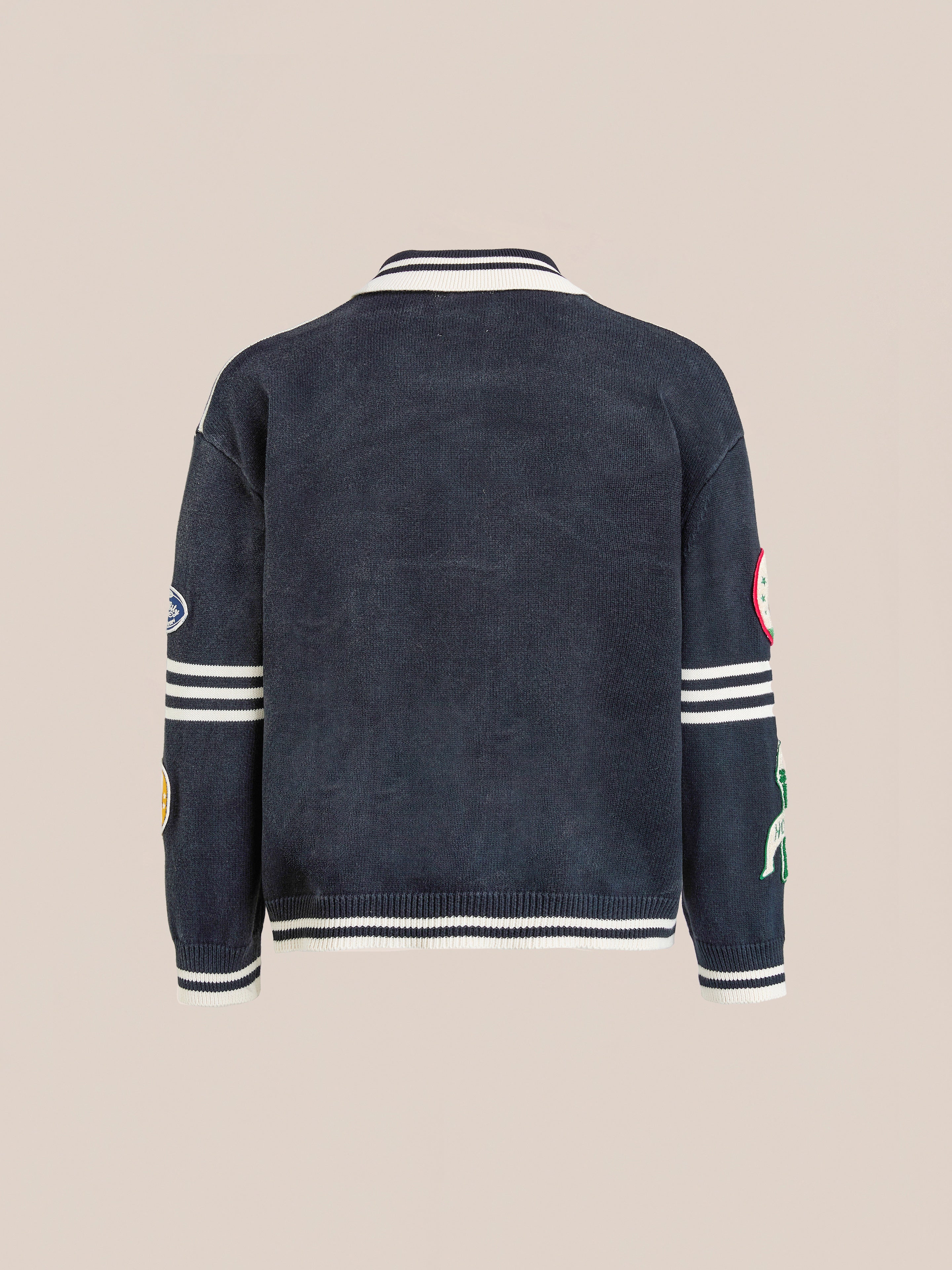 Varsity Patch Collared Cardigan | Modern Menswear by yycbvcnbmmnbm