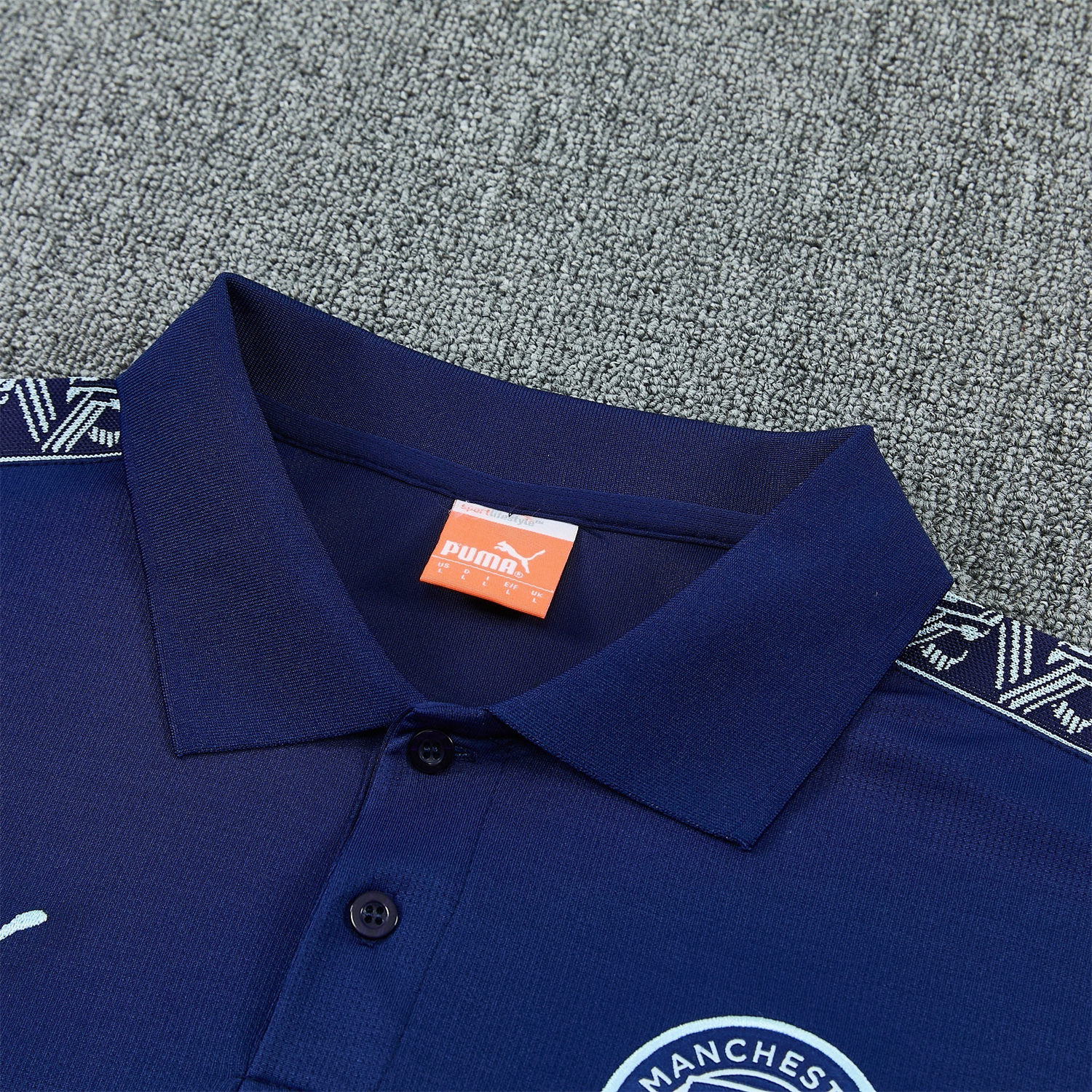 AlphaJersey-Manchester City 25-26 POLO Short-Sleeve Training Set - Dark Blue Top and Pants
