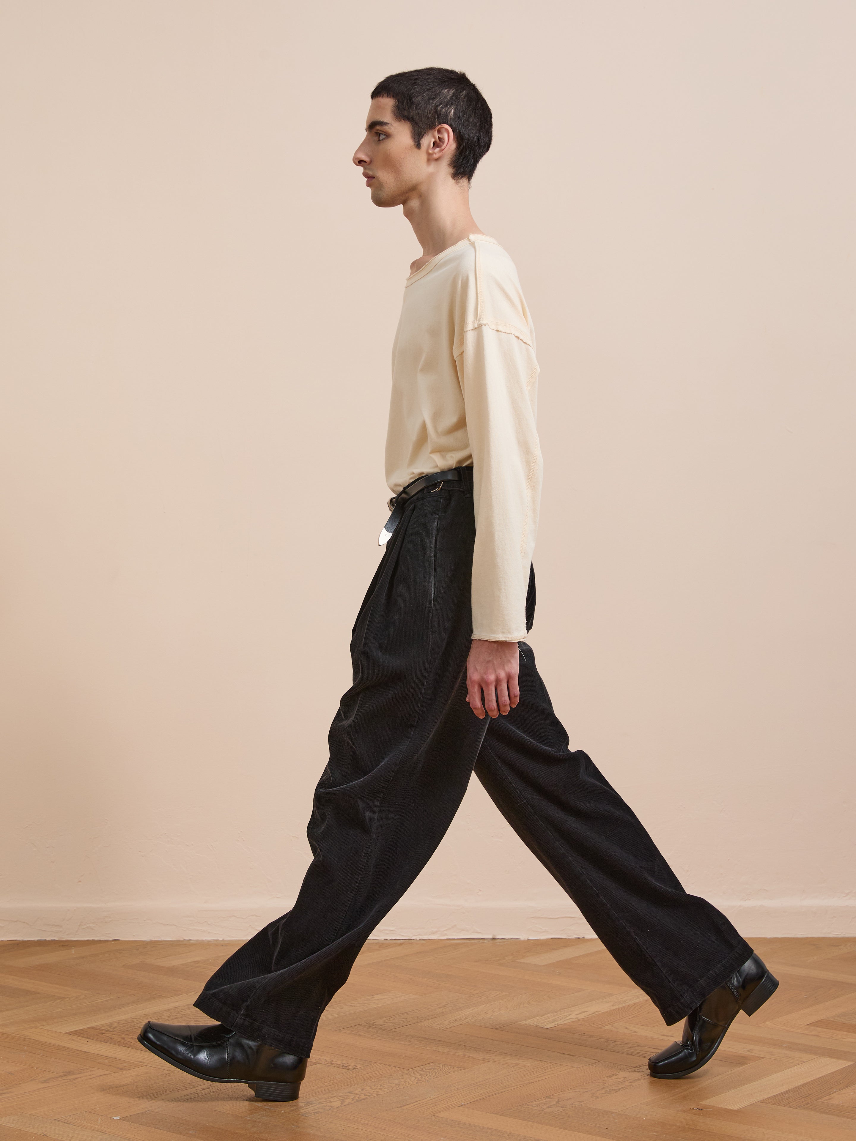 Faded Pleated Corduroy Pants | Modern Menswear by yycbvcnbmmnbm