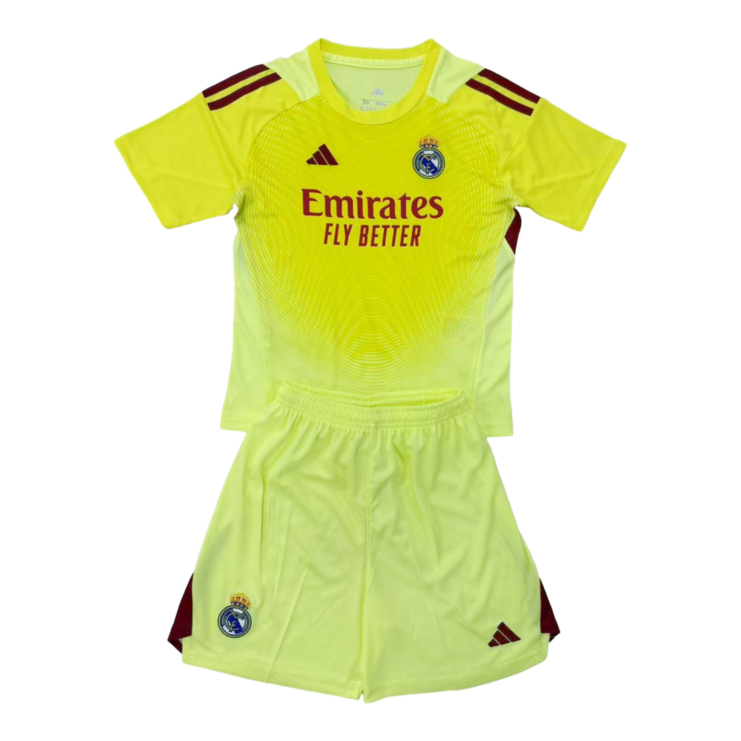 AlphaJersey-Real Madrid 25-26 Light Yellow Goalkeeper Kids Kit