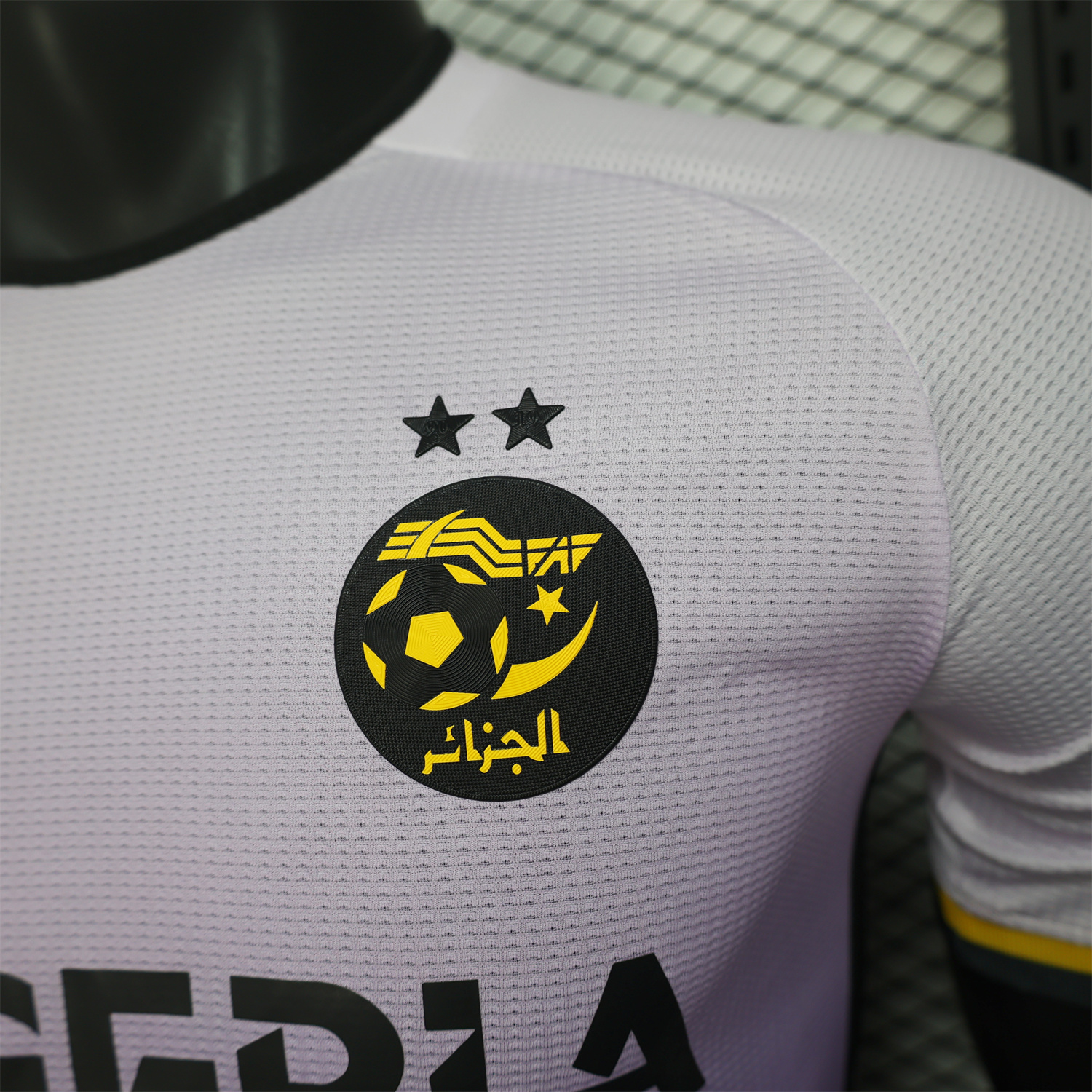 AlphaJersey-Algeria 25-26 White-purple Gradient Jersey with Black Chest Text - Player Version