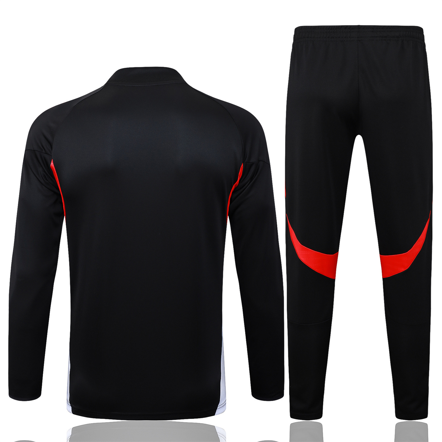 AlphaJersey-Bayern Munich 25-26 Long Sleeves Training Set - Black Top & Pants with Orange Badge
