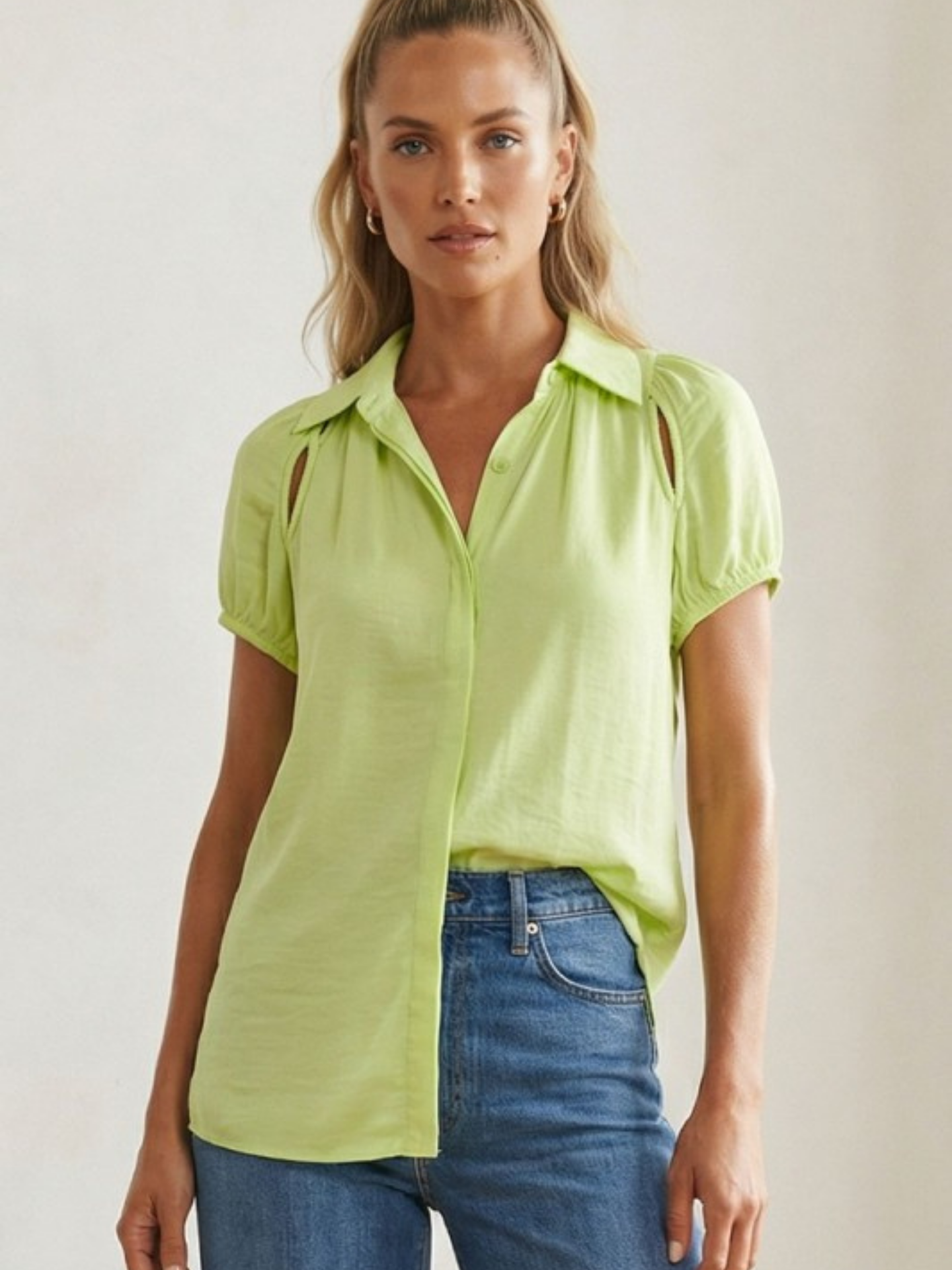 Cutout Button Down | Elegant Women's Fashion by coolavocek