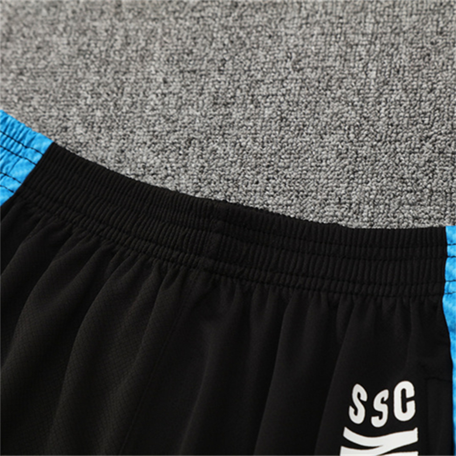 AlphaJersey-Napoli 25-26 Kids Short-Sleeve Training Set - Blue Mecha Top & Black Shorts