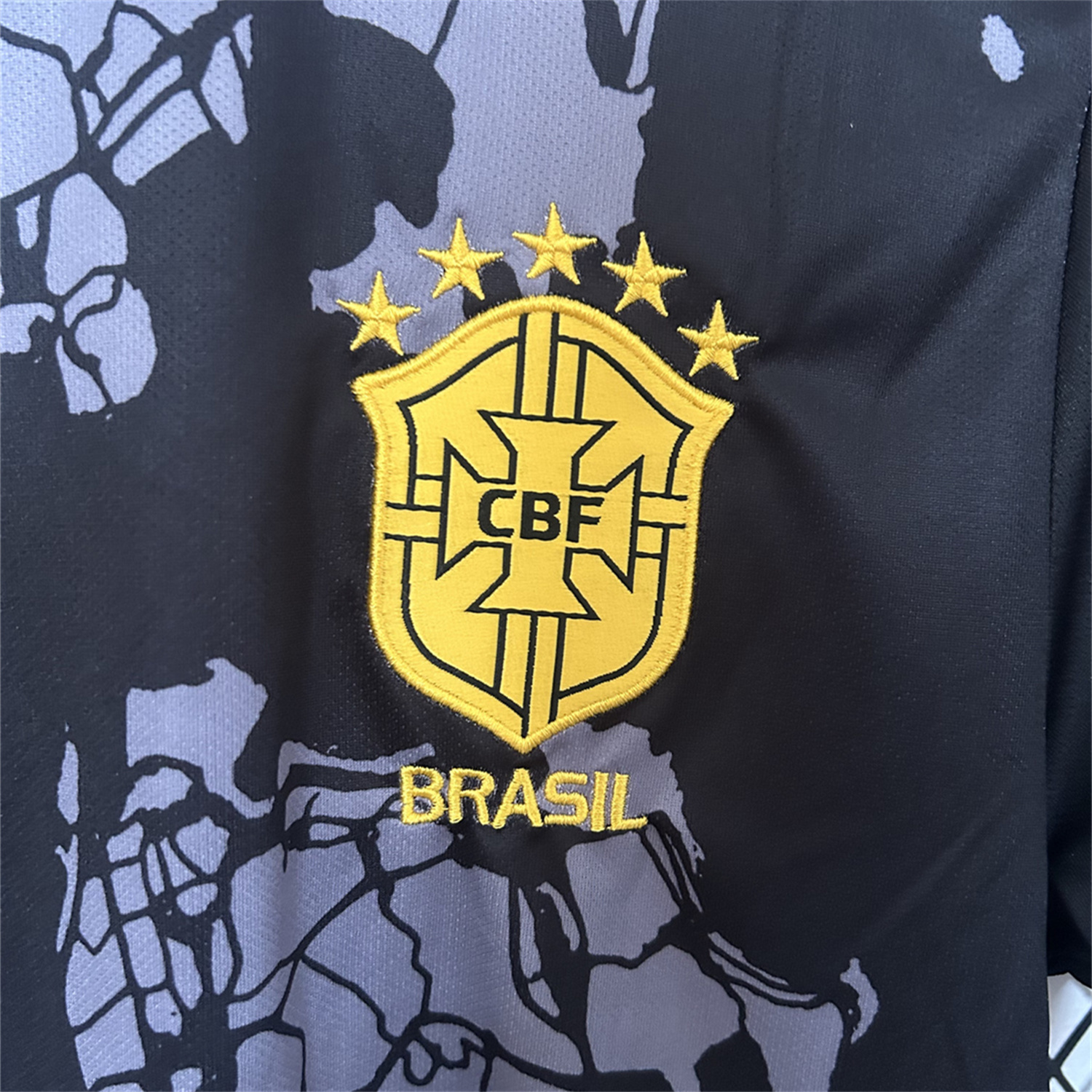 AlphaJersey-Brazil 25-26 Grey Jesus Statue Special Black Jersey - Fans Version