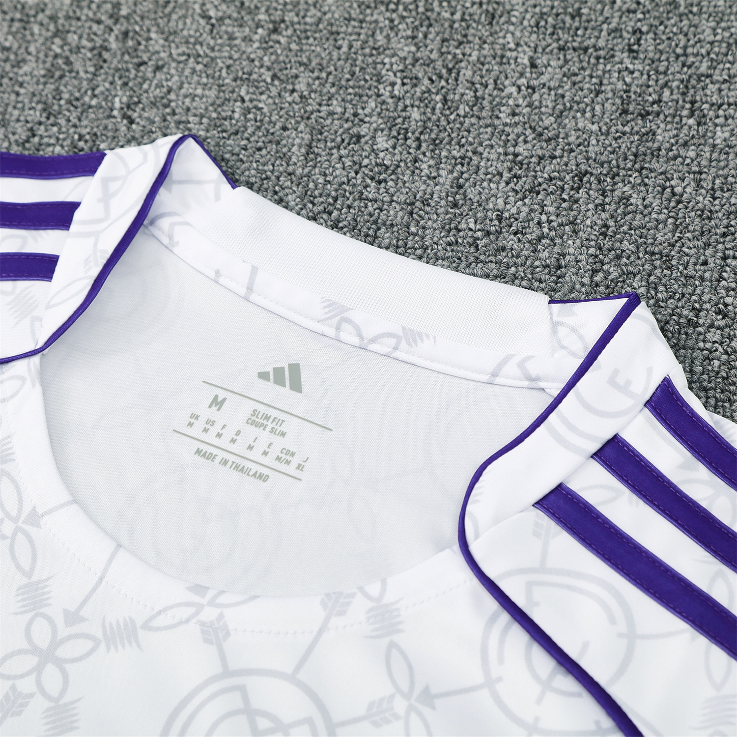 AlphaJersey-Real Madrid 25-26 Vest Training Set - Blue Edge White Vest & Black Shorts