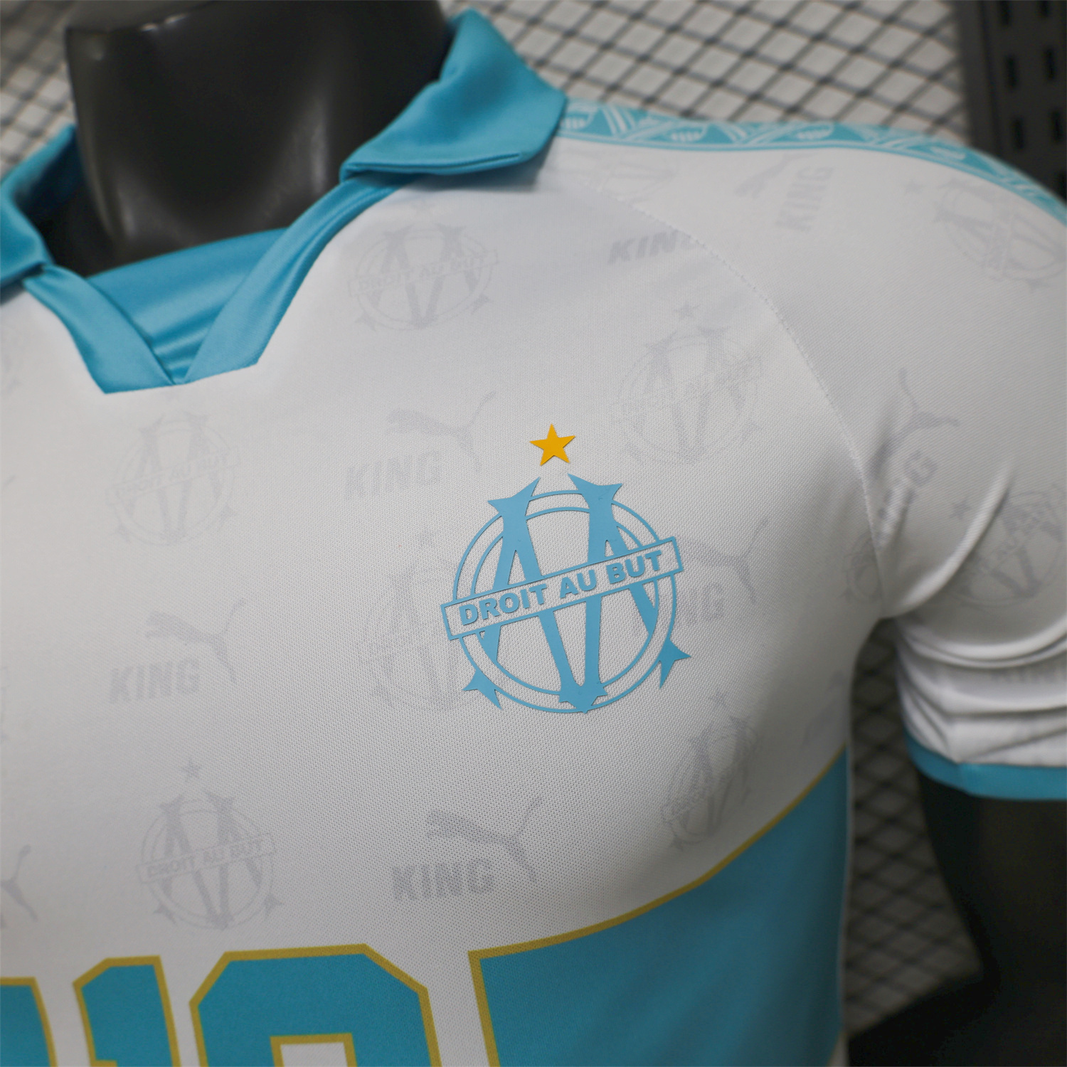 AlphaJersey-Marseille 25-26 Retro Style White Jersey -Player Version