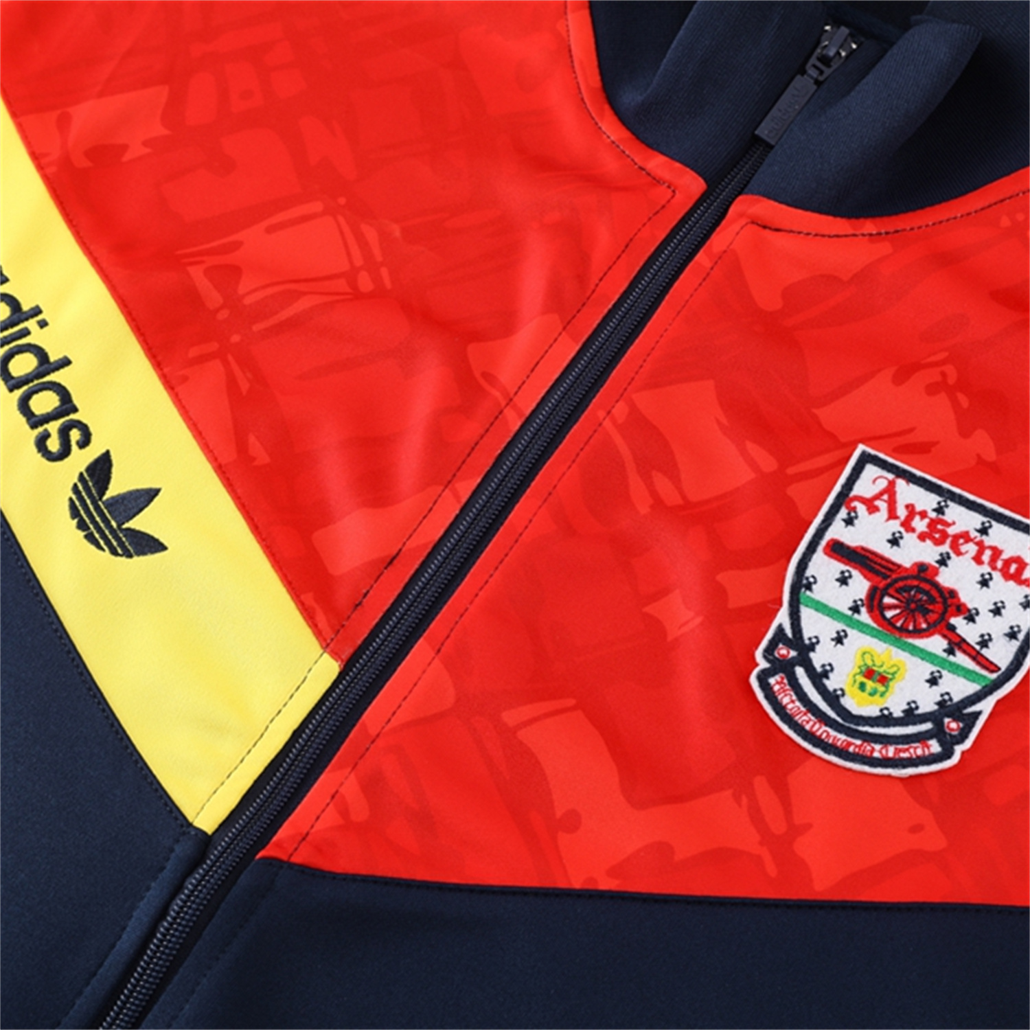 AlphaJersey-Arsenal 25-26 Jacket Training Tracksuit - Red Blue Throwback Jackets & Blue Pants