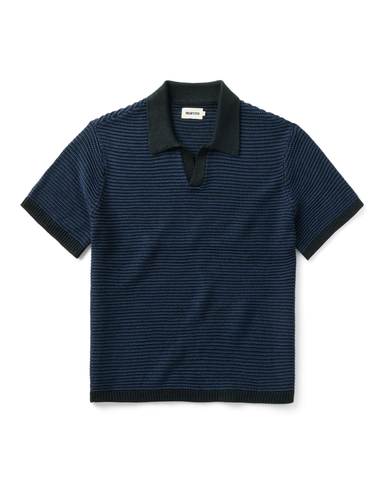The Valencia Sweater Polo in Coal Stripe | Modern Menswear by yycbvcnbmmnbm