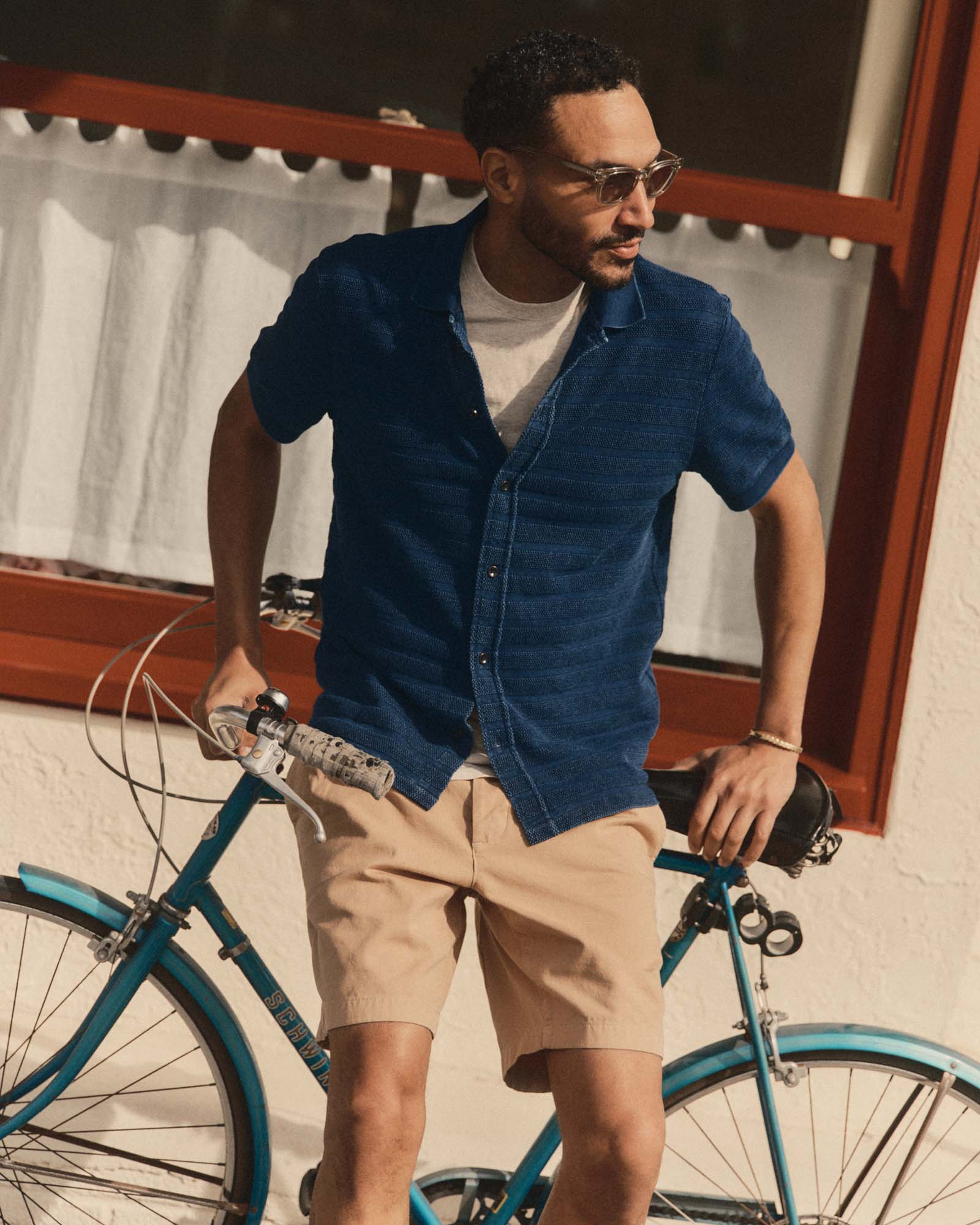 The Bywater Polo in Rinsed Indigo Knit Stripe | Modern Menswear by yycbvcnbmmnbm