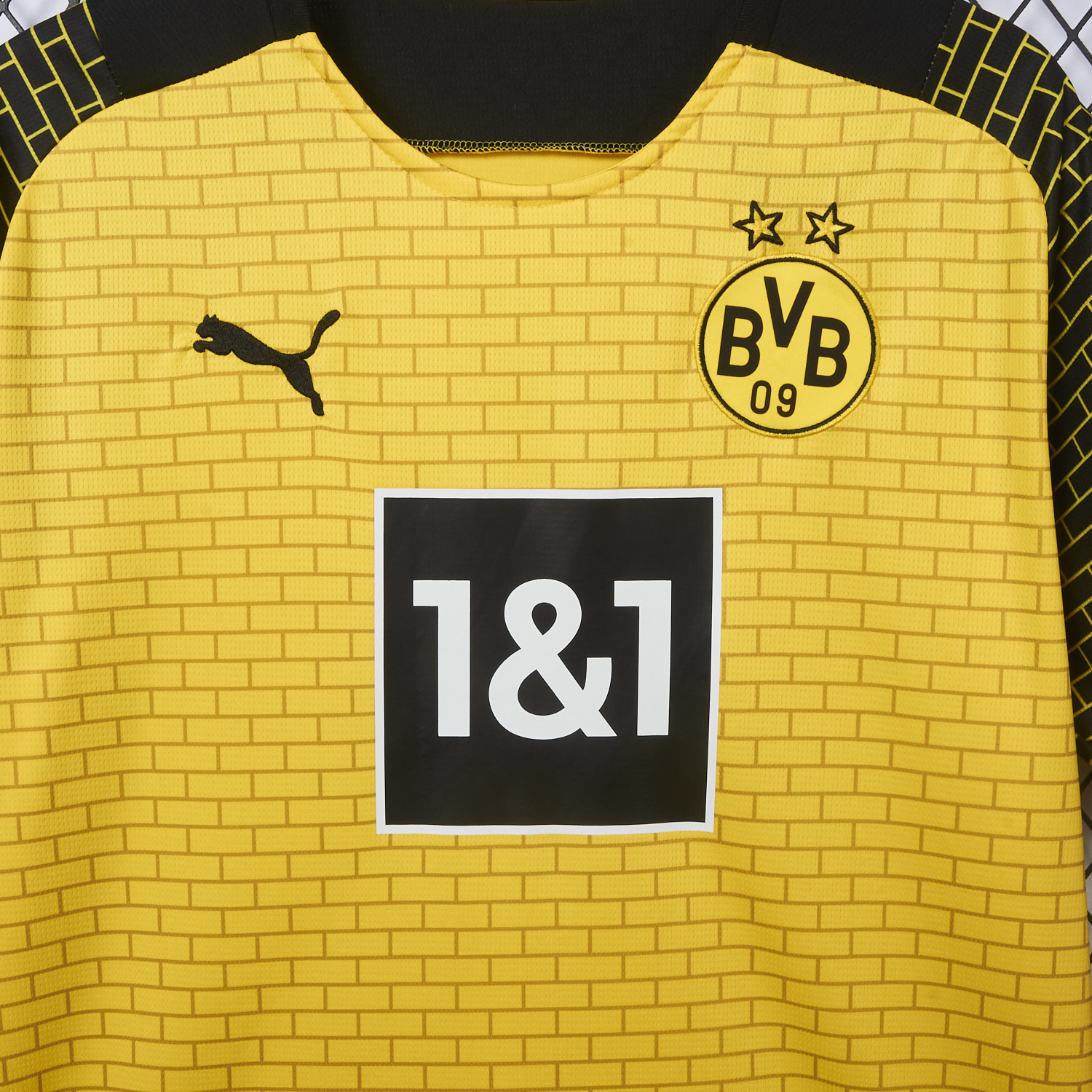 AlphaJersey-Dortmund 25-26 Pre-Match Training Yellow Brickwork Pattern Jersey - Fans Version