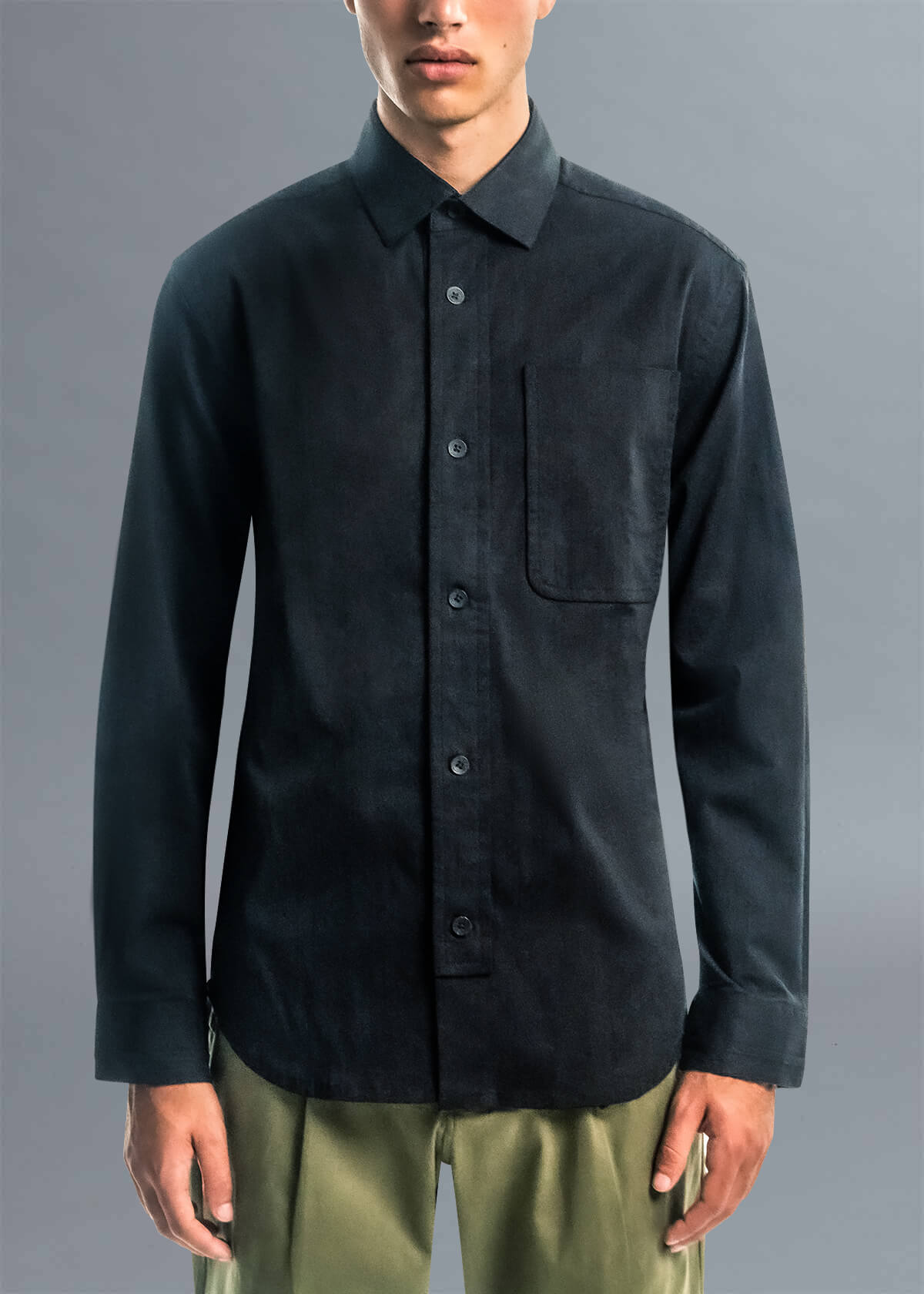 Black Ring Spun Shirt | Modern Menswear by yycbvcnbmmnbm