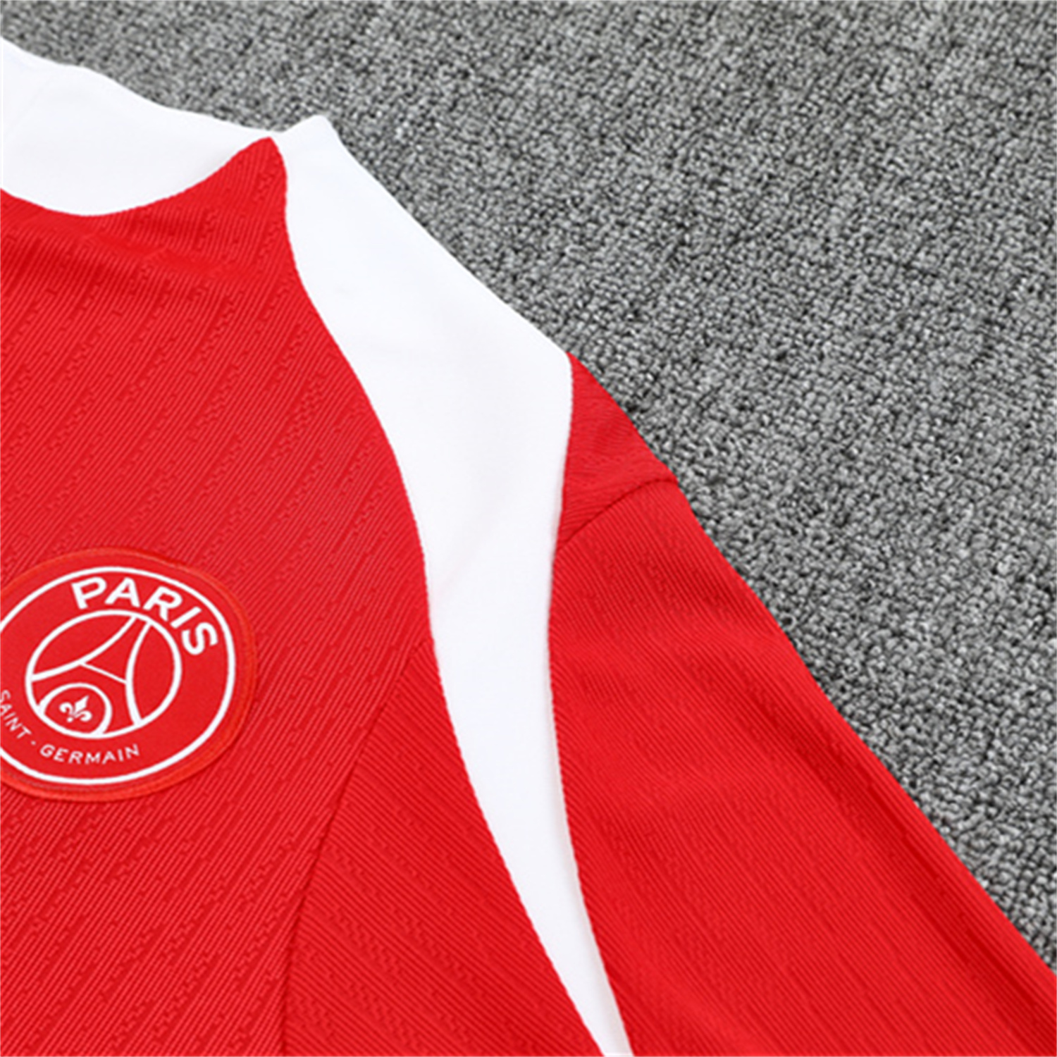 AlphaJersey-Paris Saint-Germain PSG 25-26 Kid Long Sleeves Training Set - Red Top & Royal Blue Pants