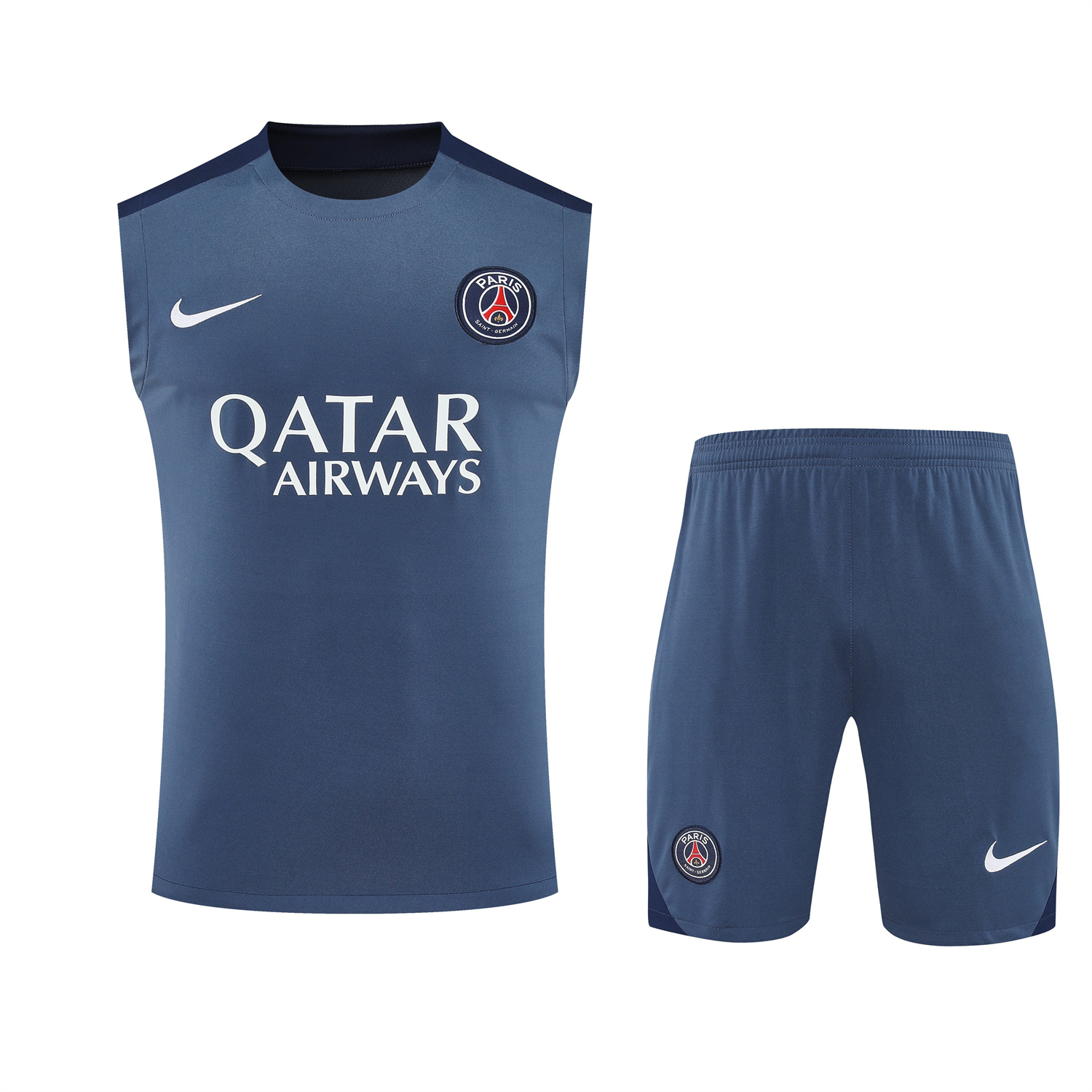 AlphaJersey-Paris Saint-Germain PSG 25-26 Vest Training Set - Deep Blue Vest & Deep Blue Shorts