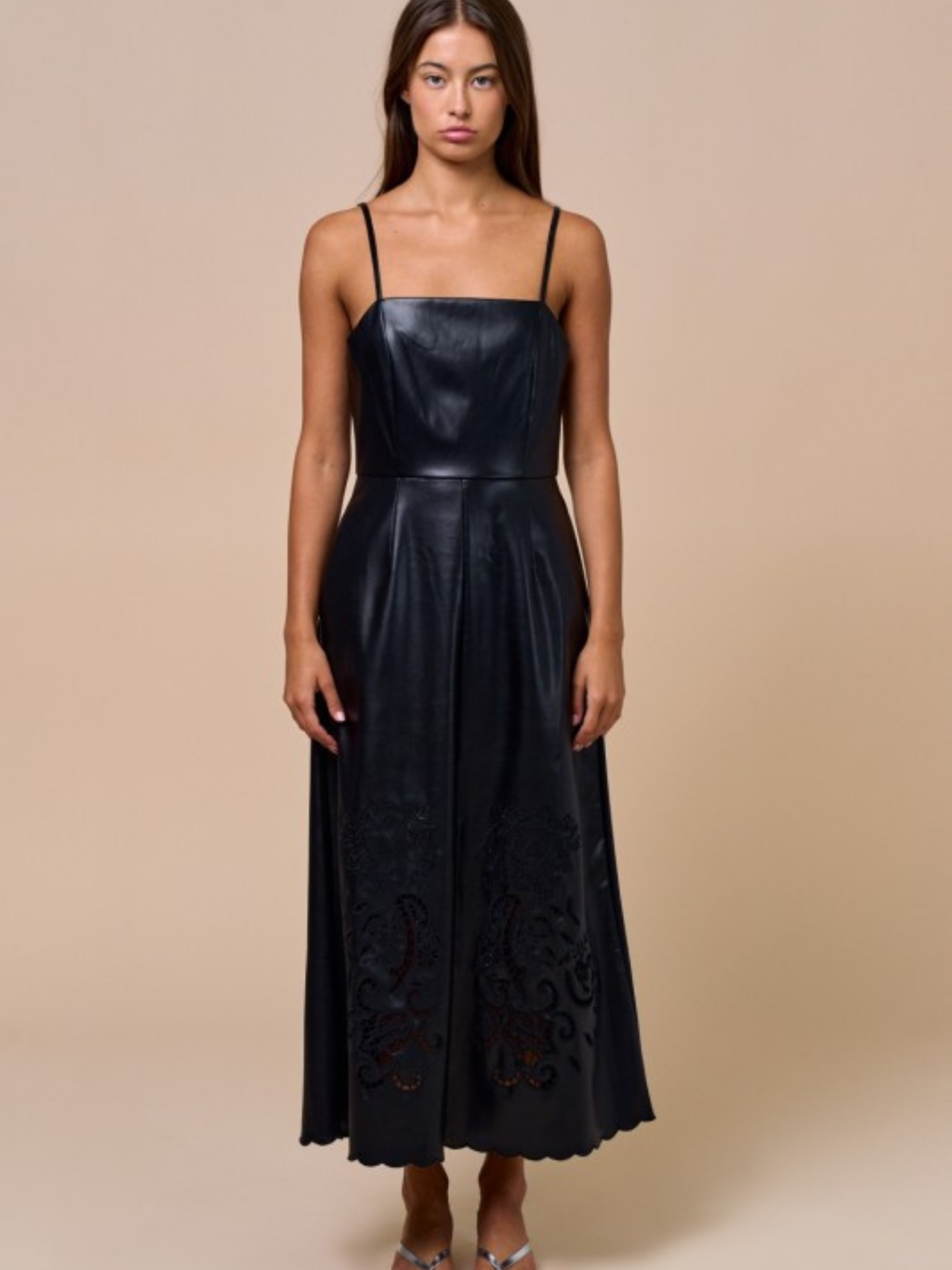 Faux Leather Maxi Dress | Elegant Women's Fashion by coolavocek