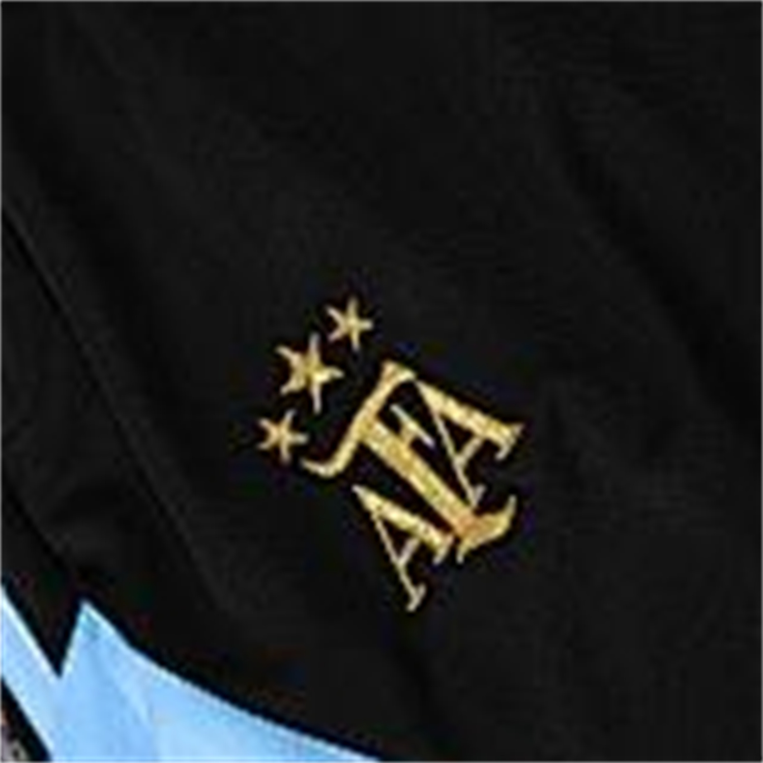 AlphaJersey-Argentina 25-26 Short-Sleeve Training Set - Blue Stripes Black Top & Black Shorts