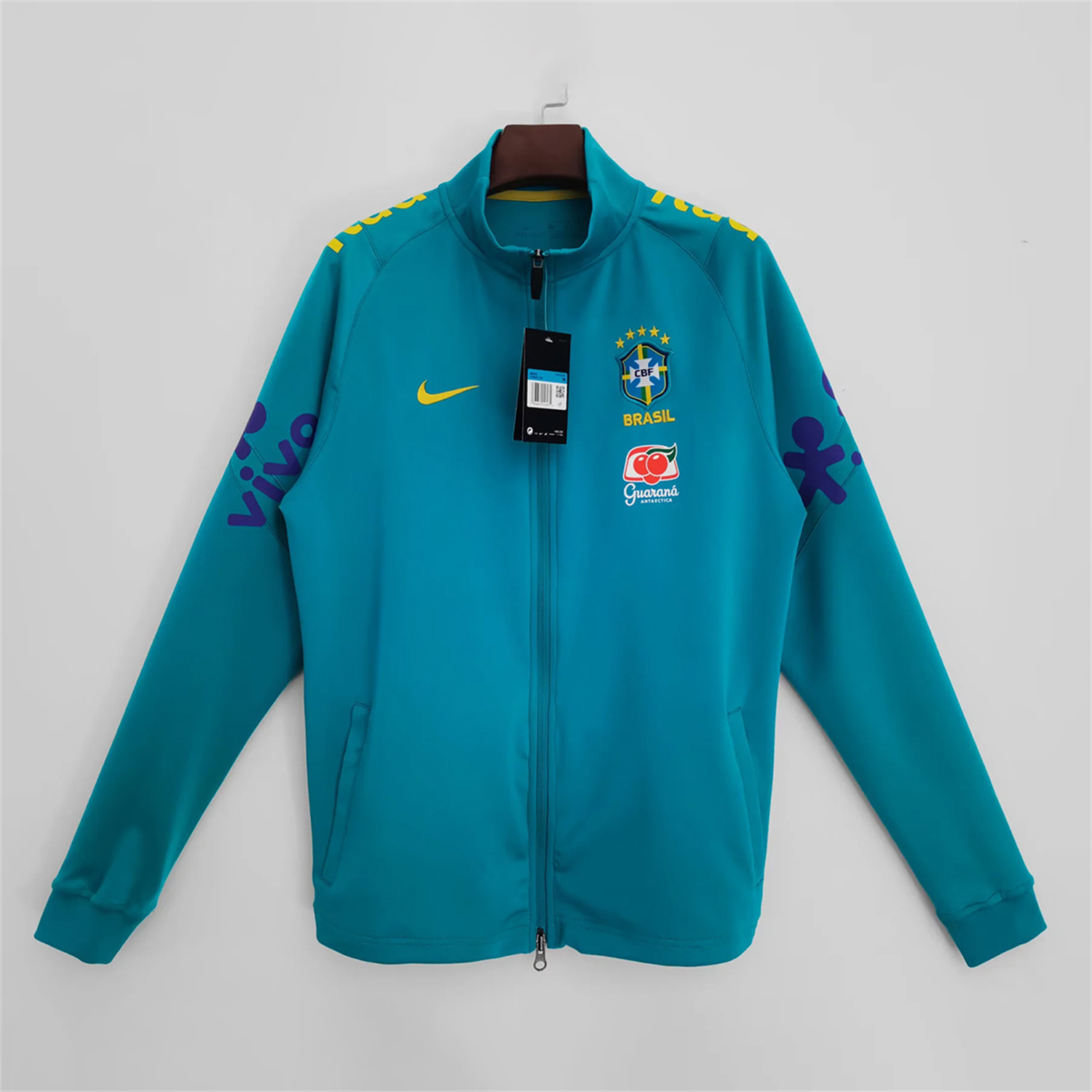 AlphaJersey-Retro Brazil 2022 Lake Blue Windbreaker