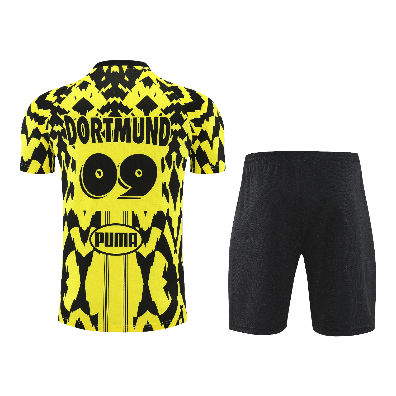 AlphaJersey-Dortmund 25-26 Short-Sleeve Training Set - Yellow Top & Black Shorts