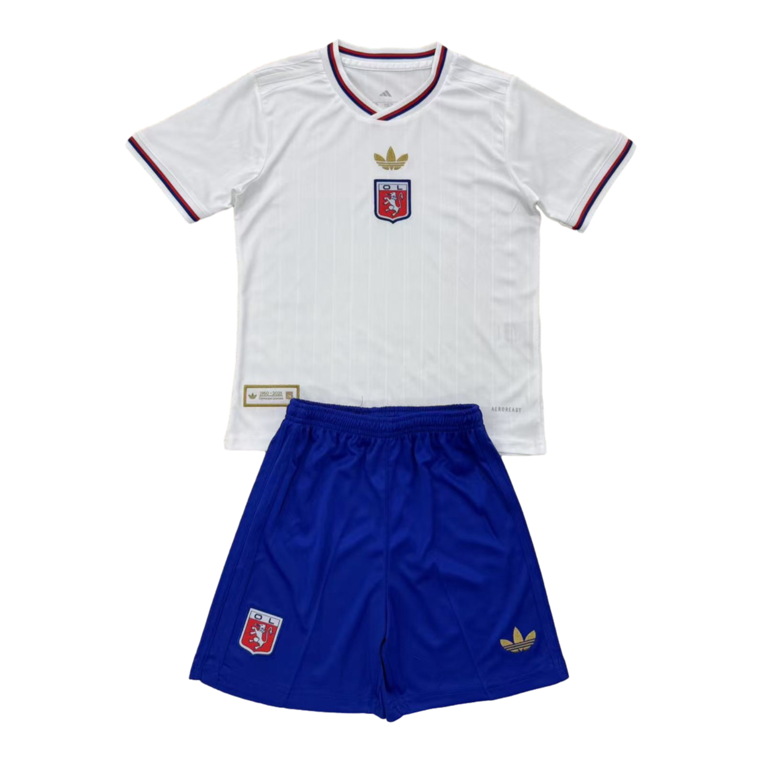 AlphaJersey-Lyon 25-26 75-Year Anniversary White Men's Adult Jersey Set - Fans Version