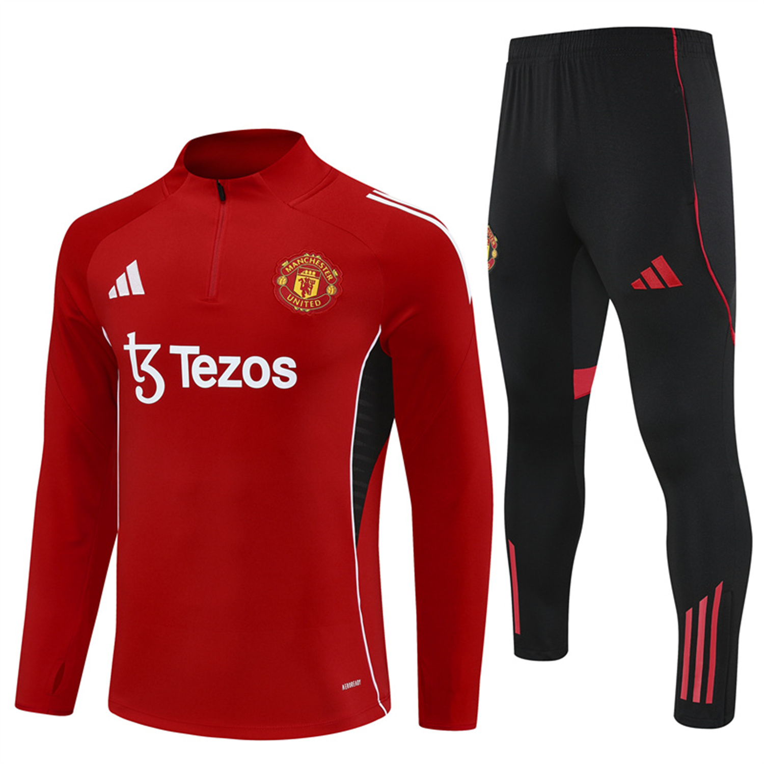 AlphaJersey-Manchester United 25-26 Long Sleeves Training Set - Red Top & Black Pants
