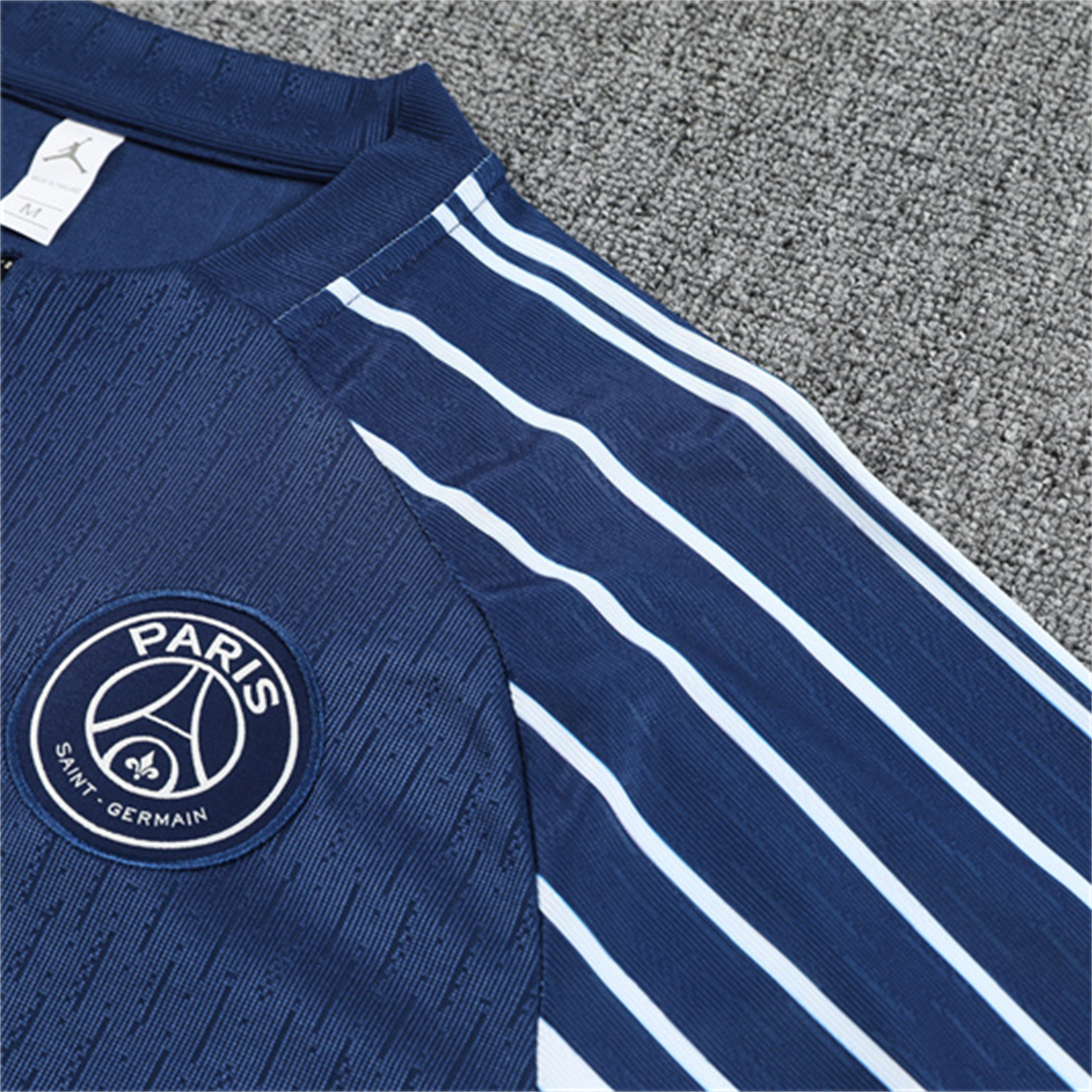 AlphaJersey-Paris Saint-Germain PSG 25-26 Kids Long Sleeve Training Set - JD White Wing Royal Blue Top and Pants