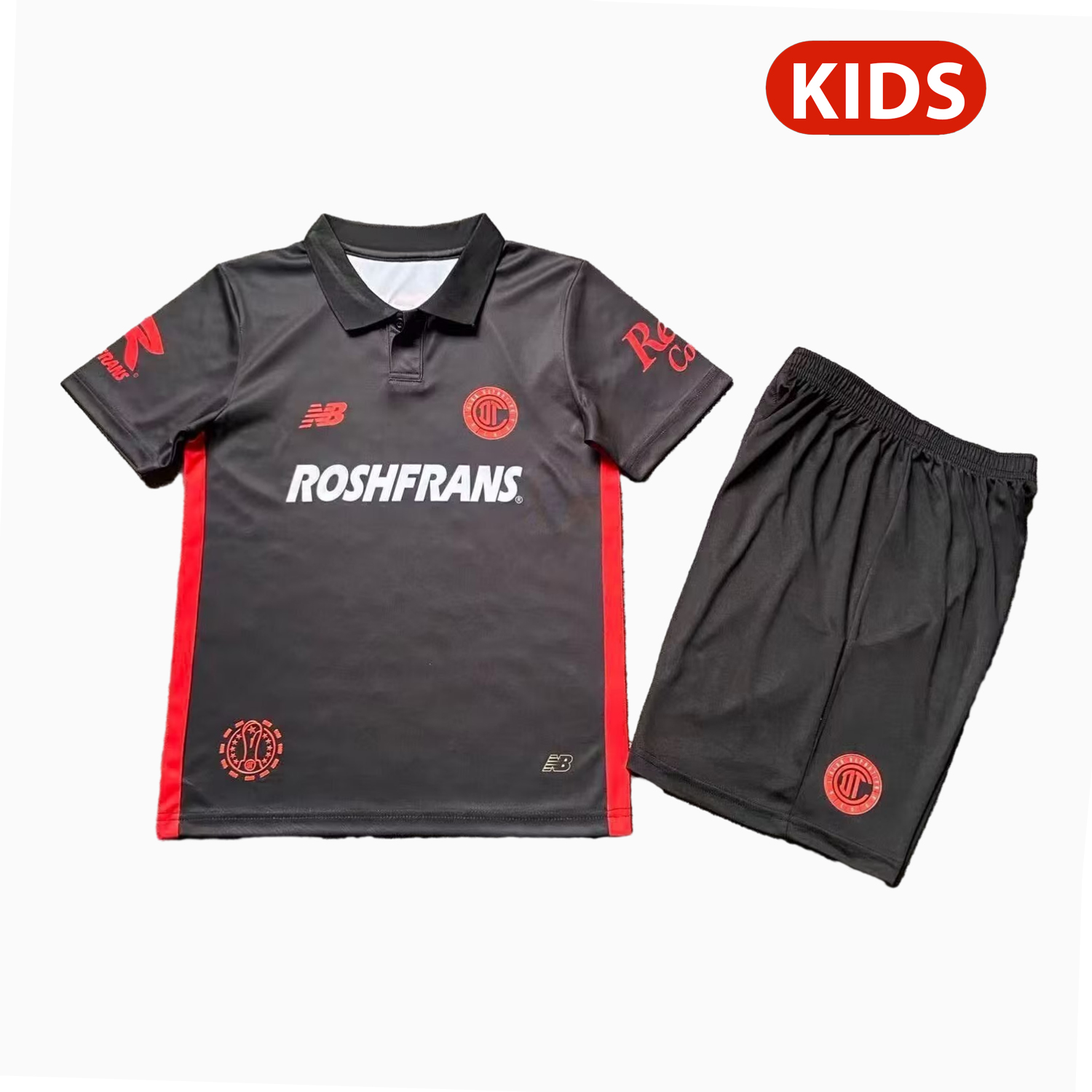 AlphaJersey-Toluca 25-26 Third Black Kids Kit