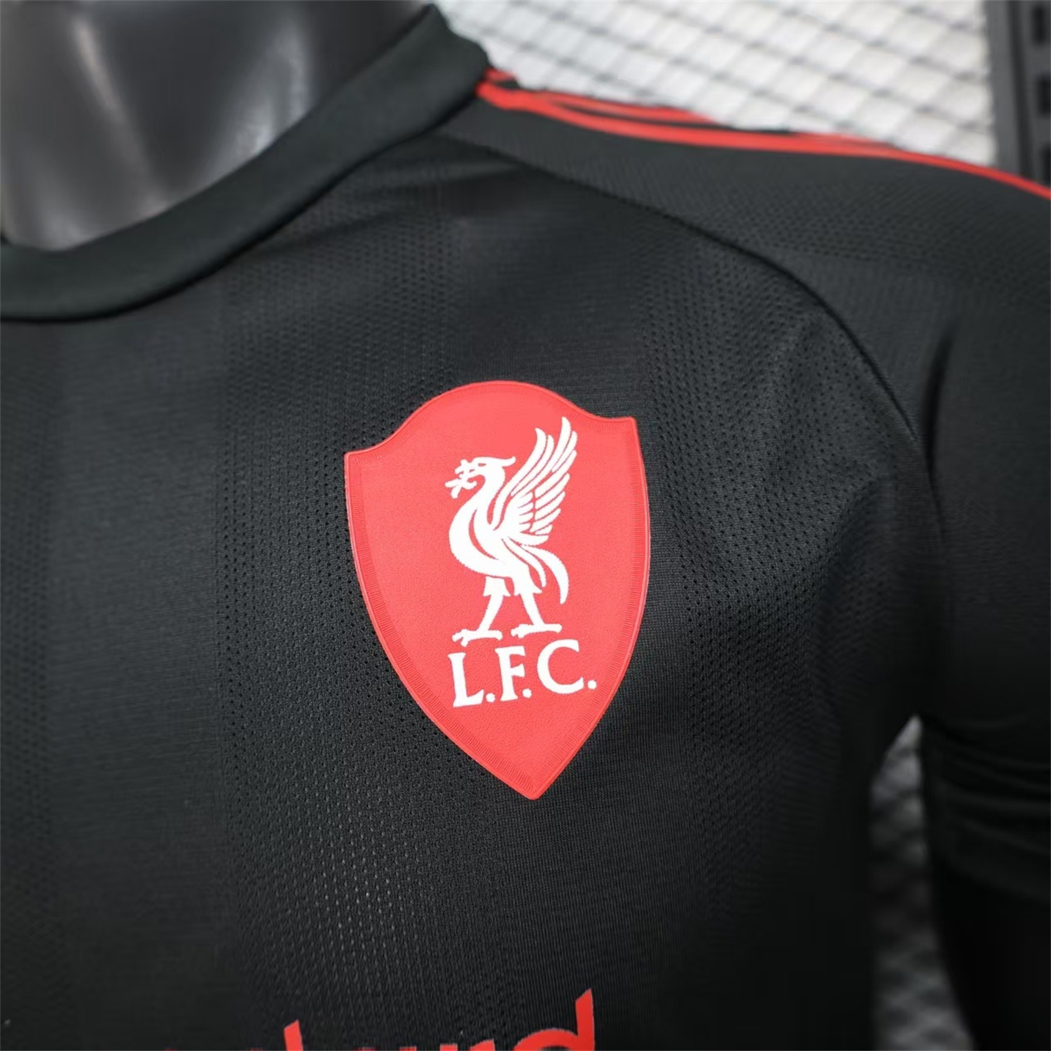 AlphaJersey-Liver.pool 25-26 Black Special Whit Red Sponsor Jersey - Player Version