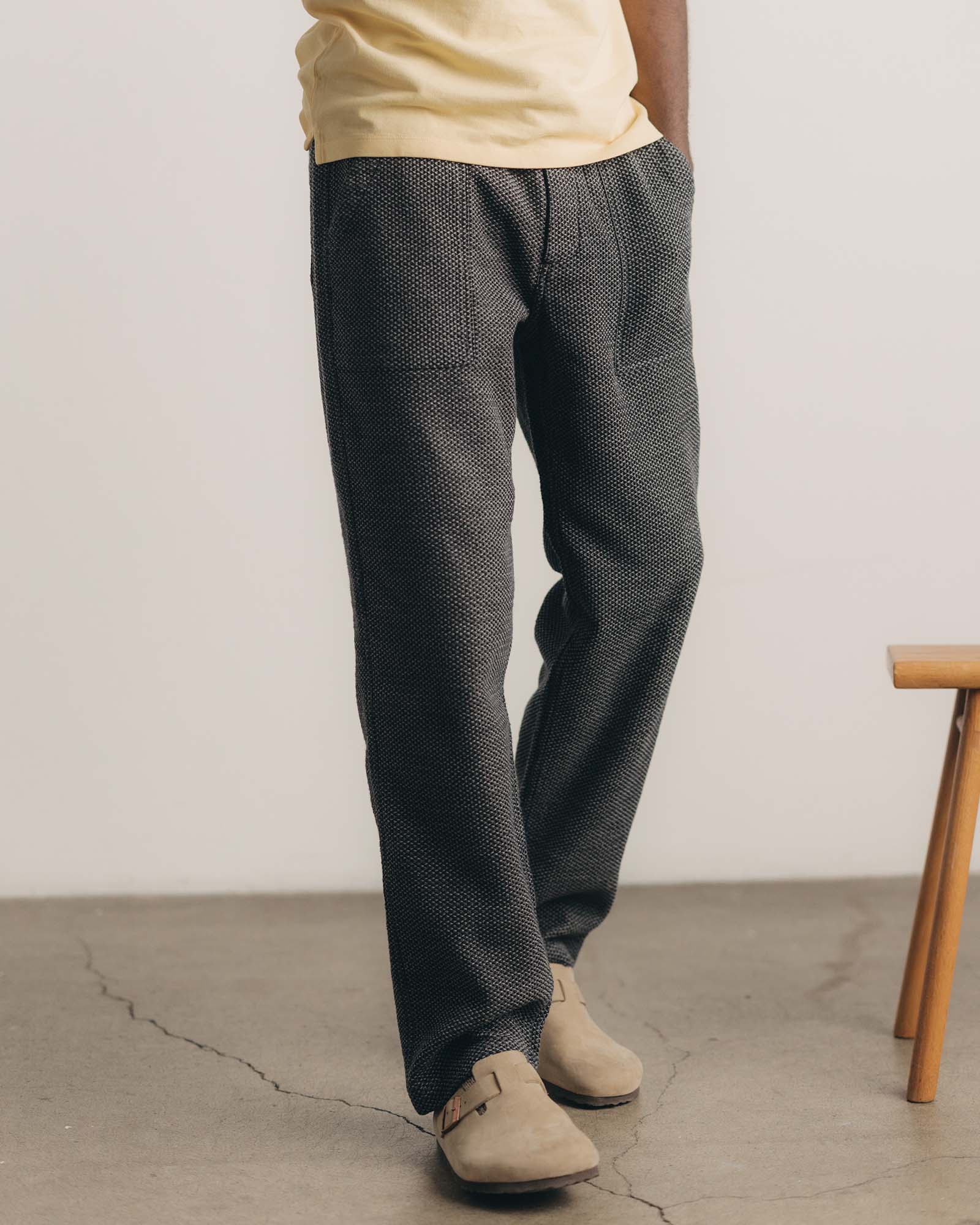 The Breakwater Pant in Charcoal Sashiko | Modern Menswear by yycbvcnbmmnbm