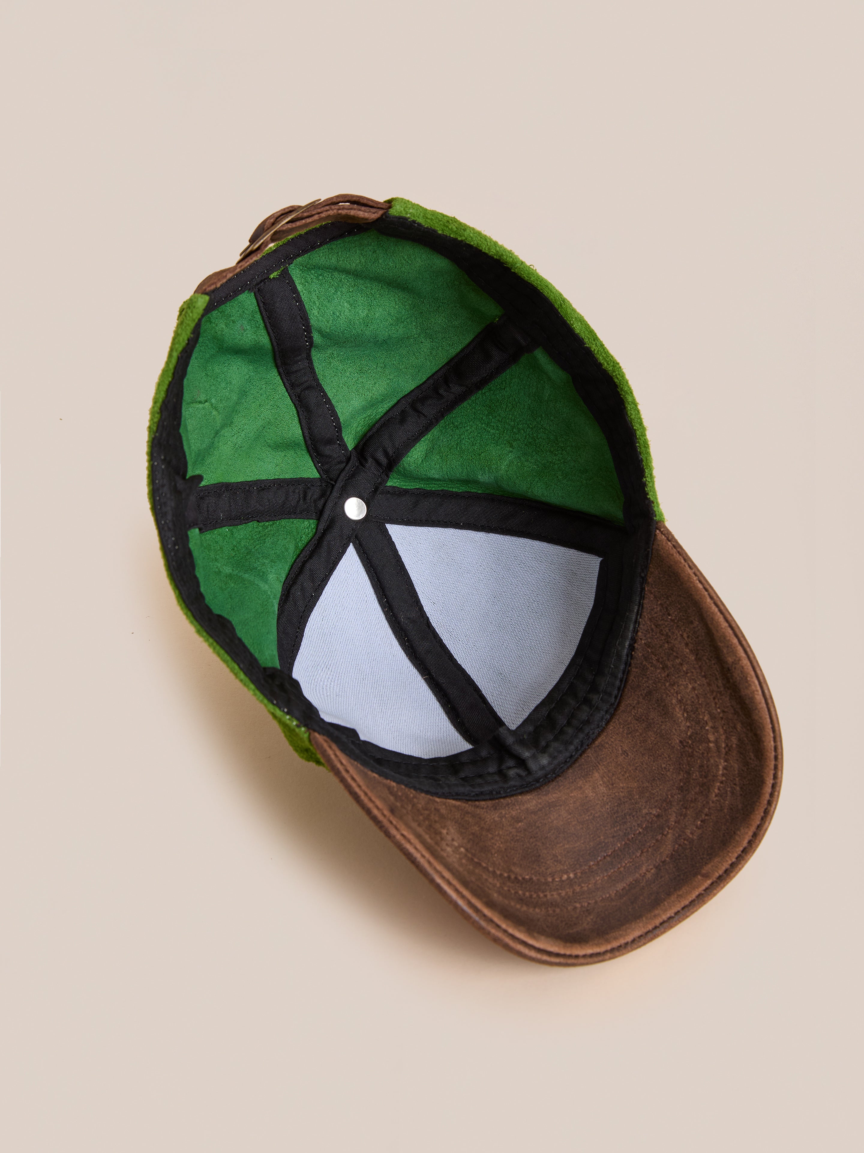 Suede Leather Contrast Distressed Cap | Modern Menswear by yycbvcnbmmnbm