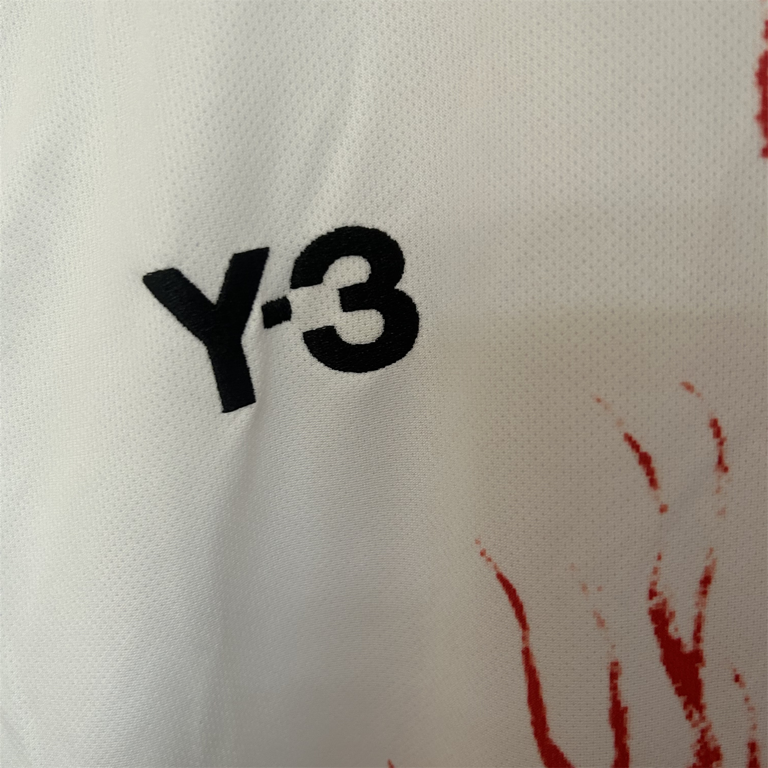 AlphaJersey-Japan 25-26 Y3 Red Auspicious Cloud Pattern White Jersey - Fans Version