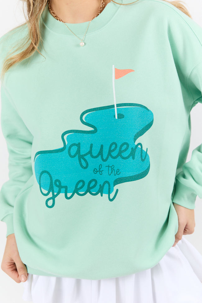 Queen Of The Green Mint Graphic Sweatshirt | Elegant Women's Fashion by coolavocek
