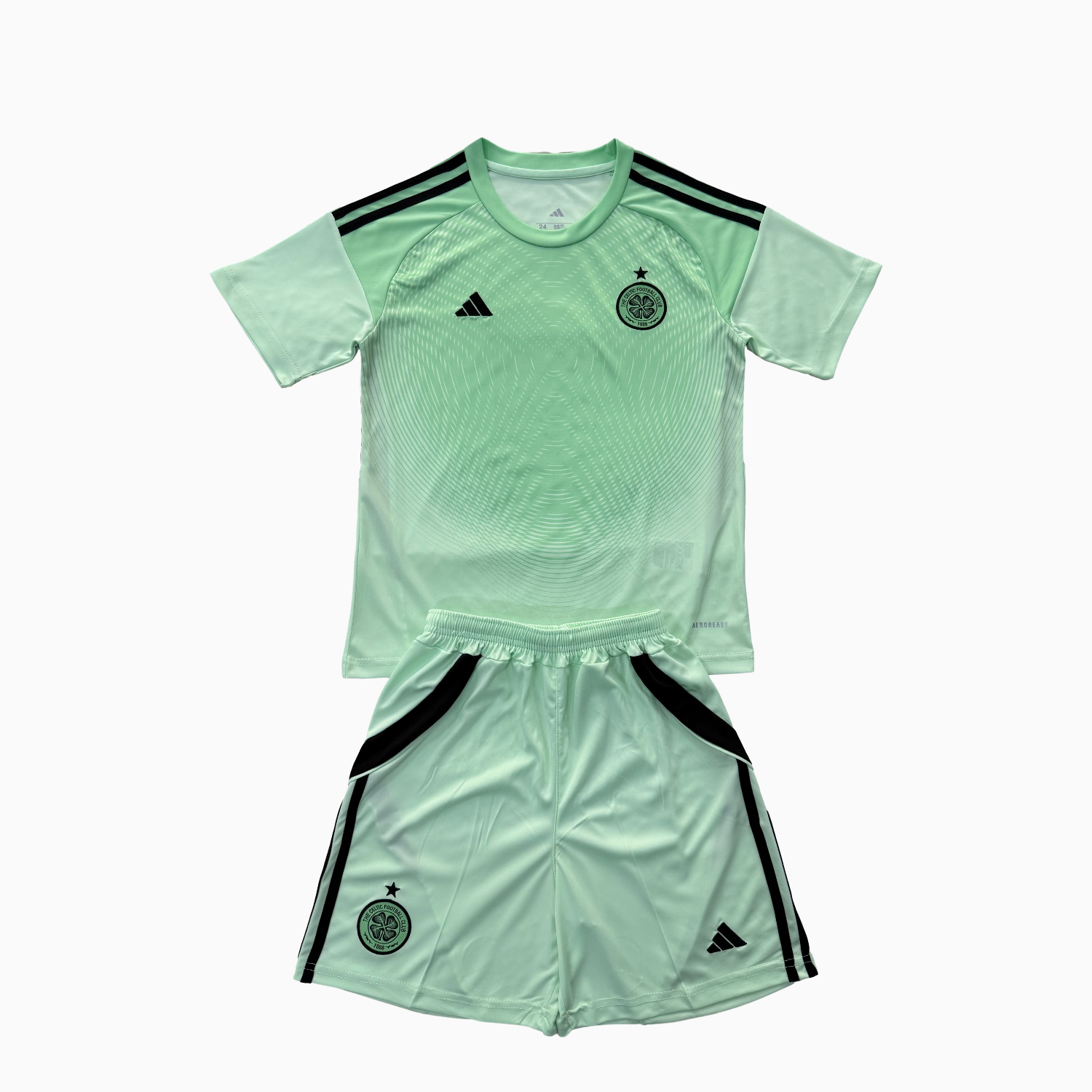 AlphaJersey-Celtic 25-26 Green Goalkeeper Kids Kit